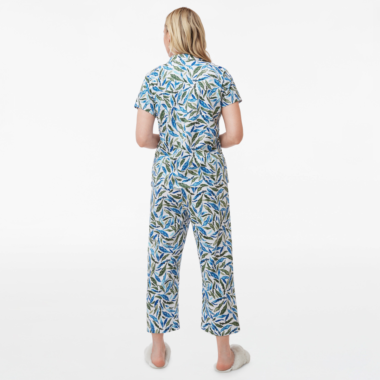 Tropical Print Button Front Pyjama Set