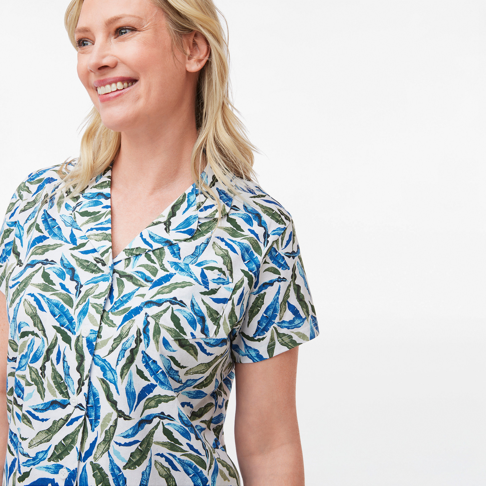 Tropical Print Button Front Pyjama Set