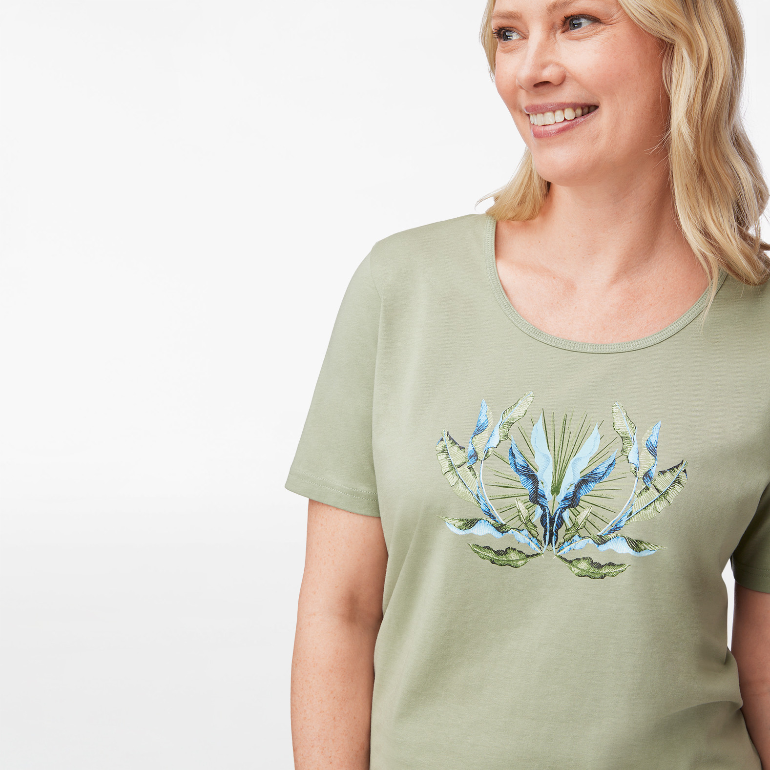 Tropical Print Cropped Bottom Pyjama Set