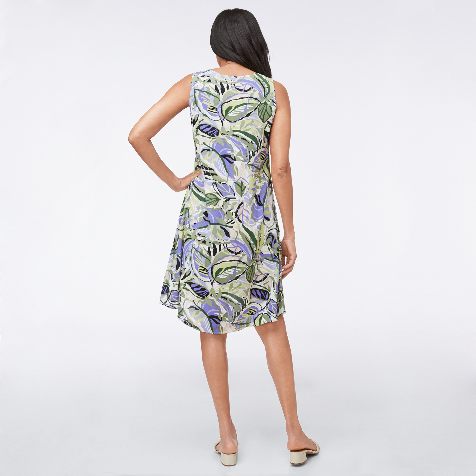 Tropical Print High Low Dress