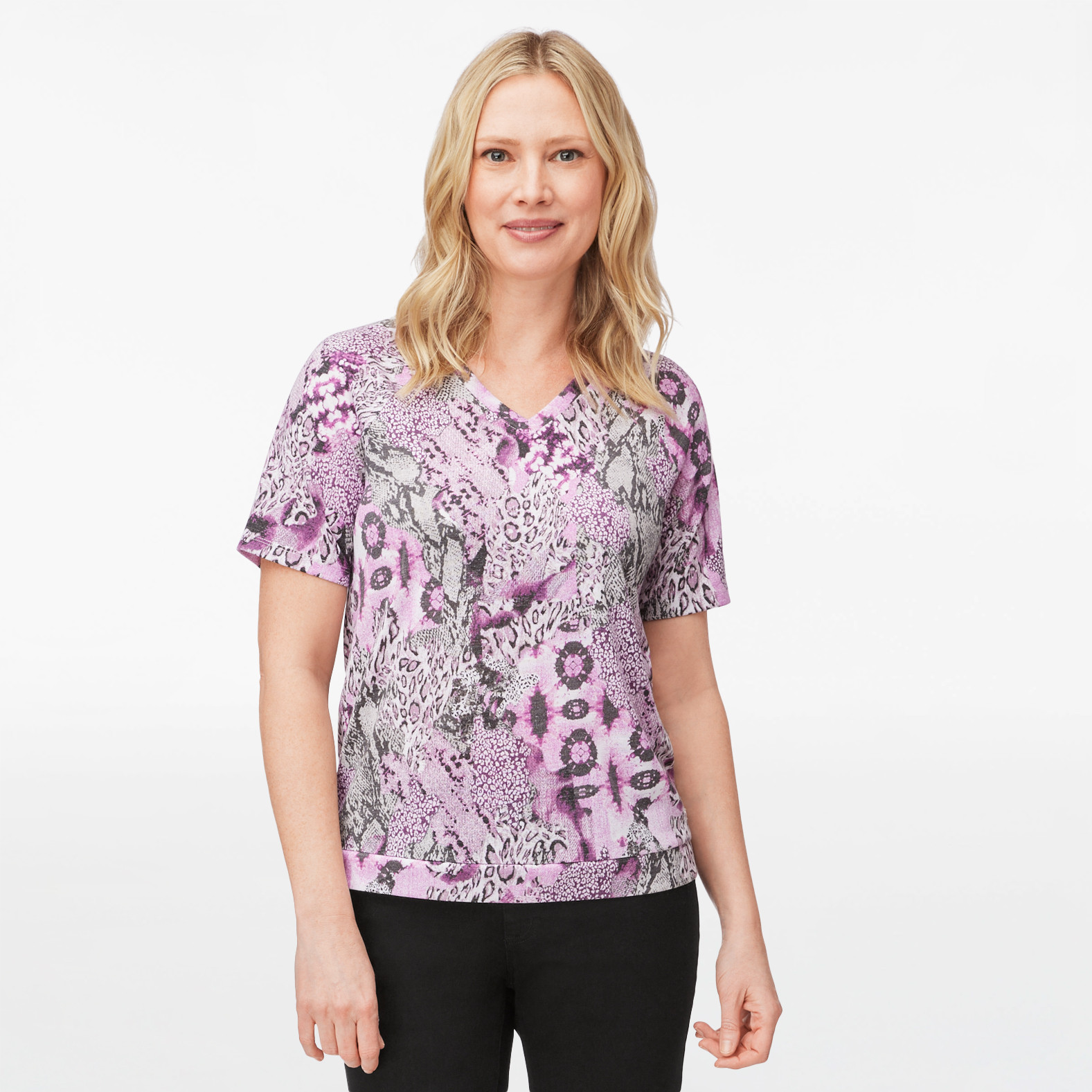 V Neck Animal Print Top