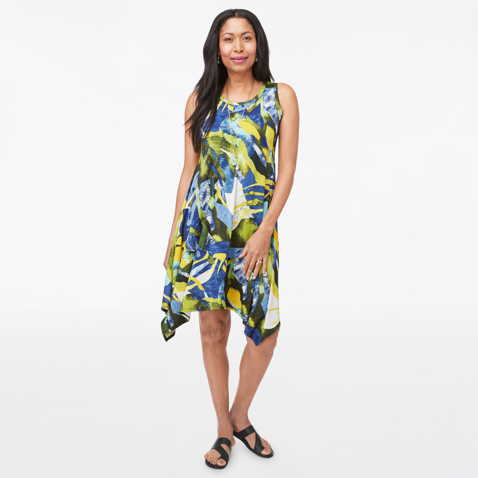 A-Line Sharkbite Hem Dress