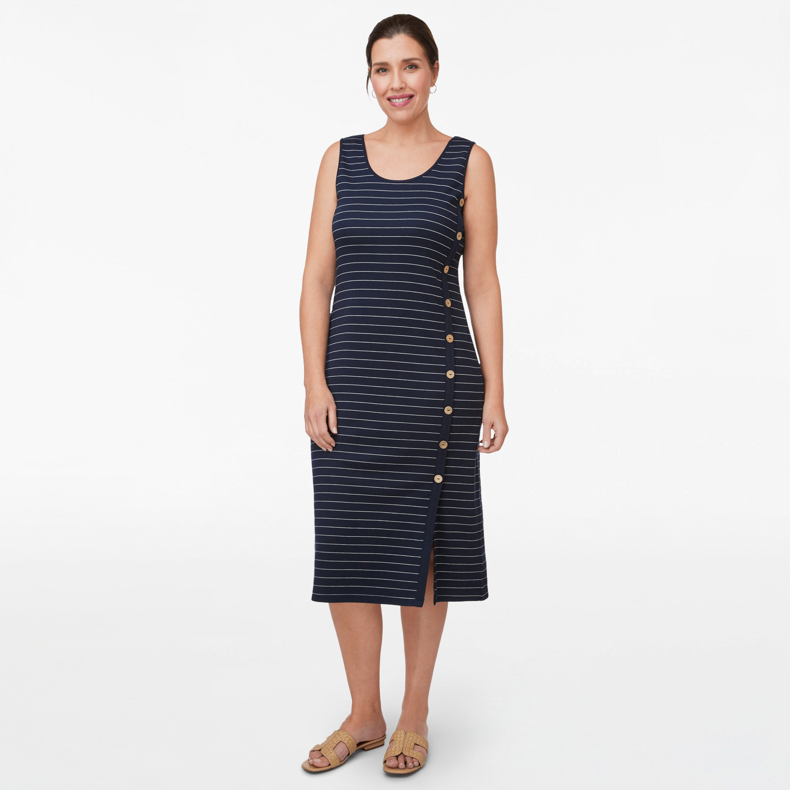 Rib Knit Striped Maxi Dress Rib Knit Striped Maxi Dress