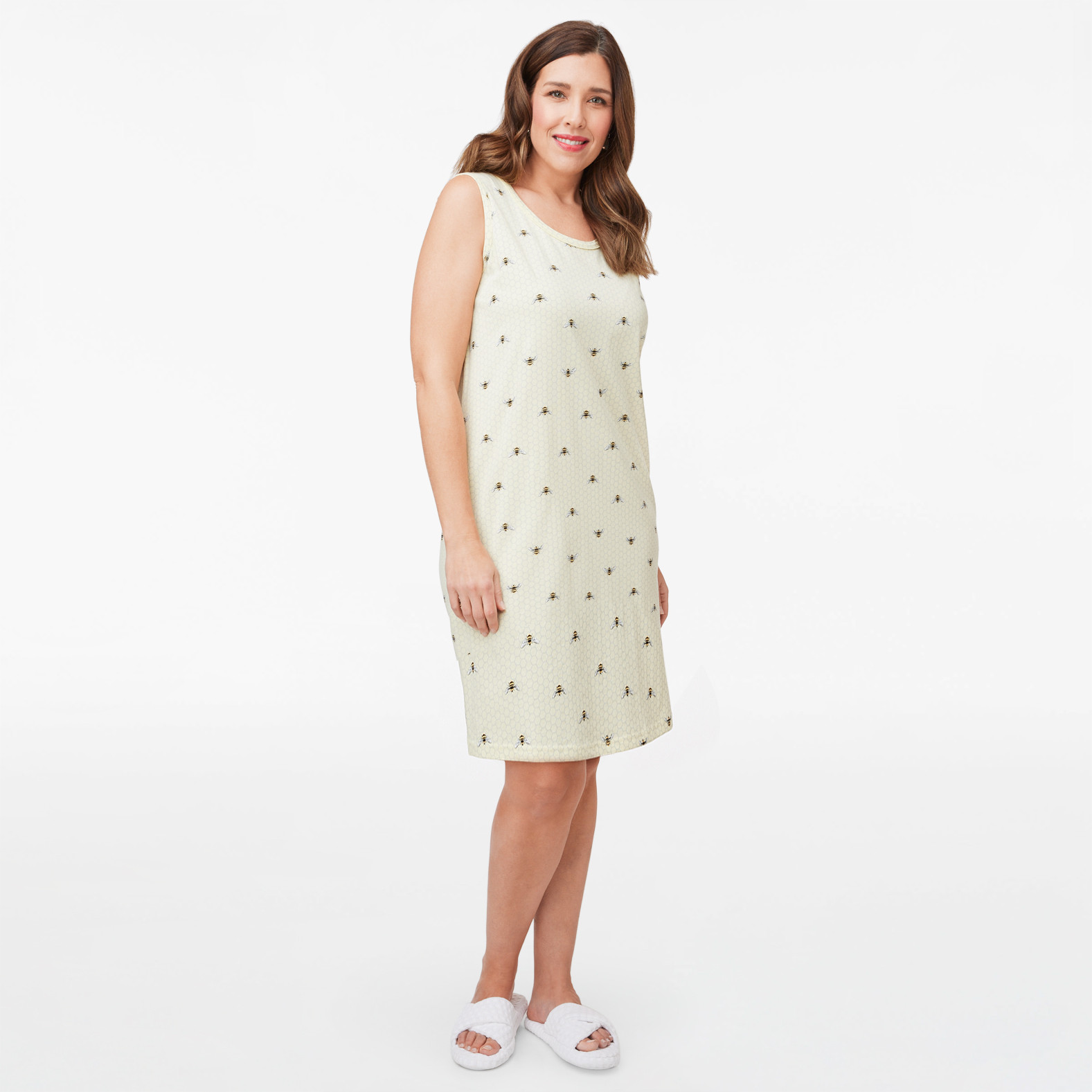 Sleeveless Bee Print Nightshirt