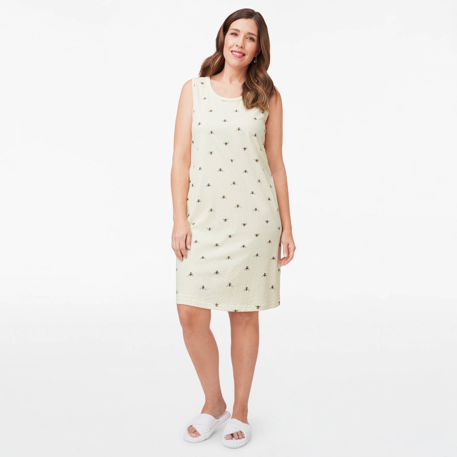 Sleeveless Bee Print Nightshirt