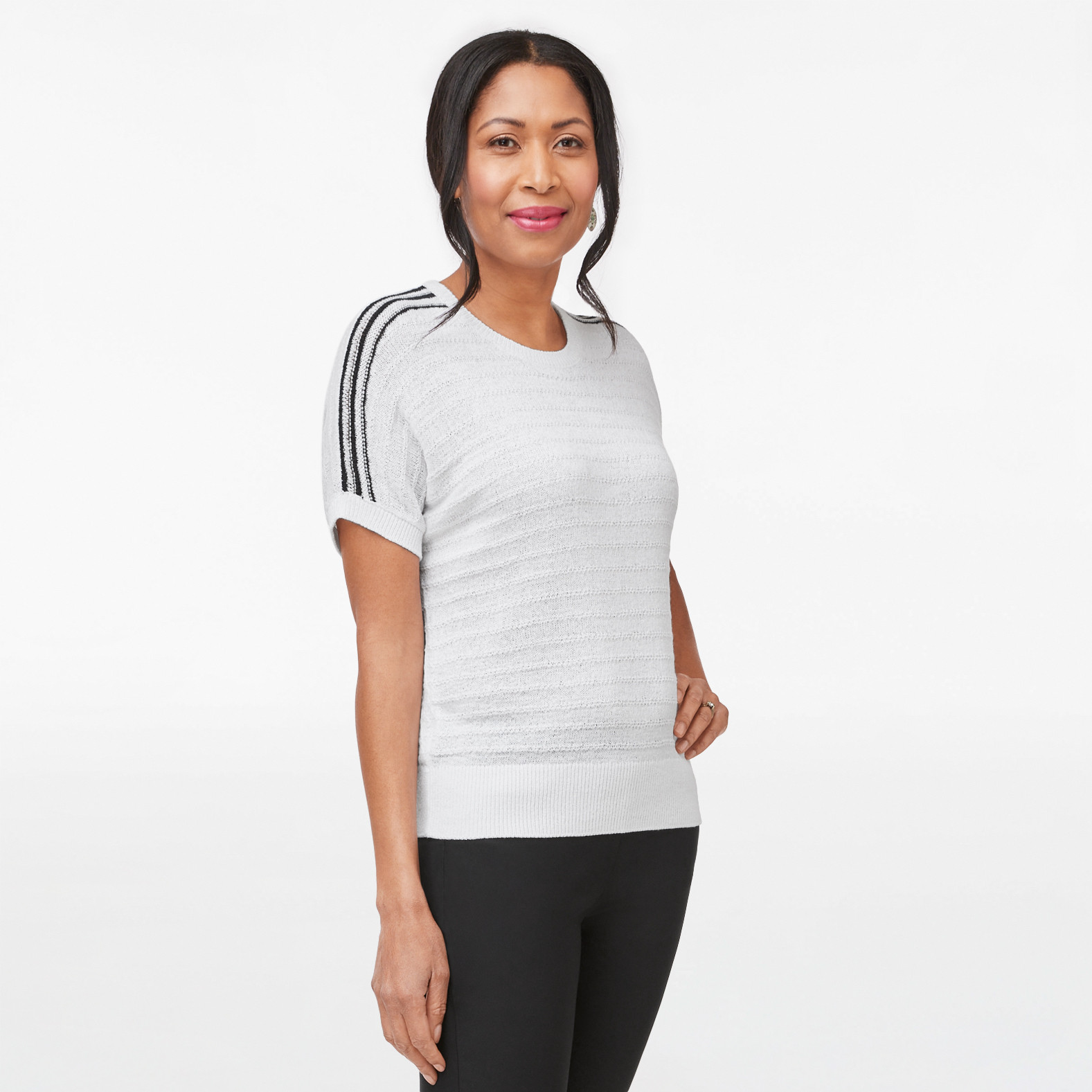 Stripe Shoulder Pullover Top
