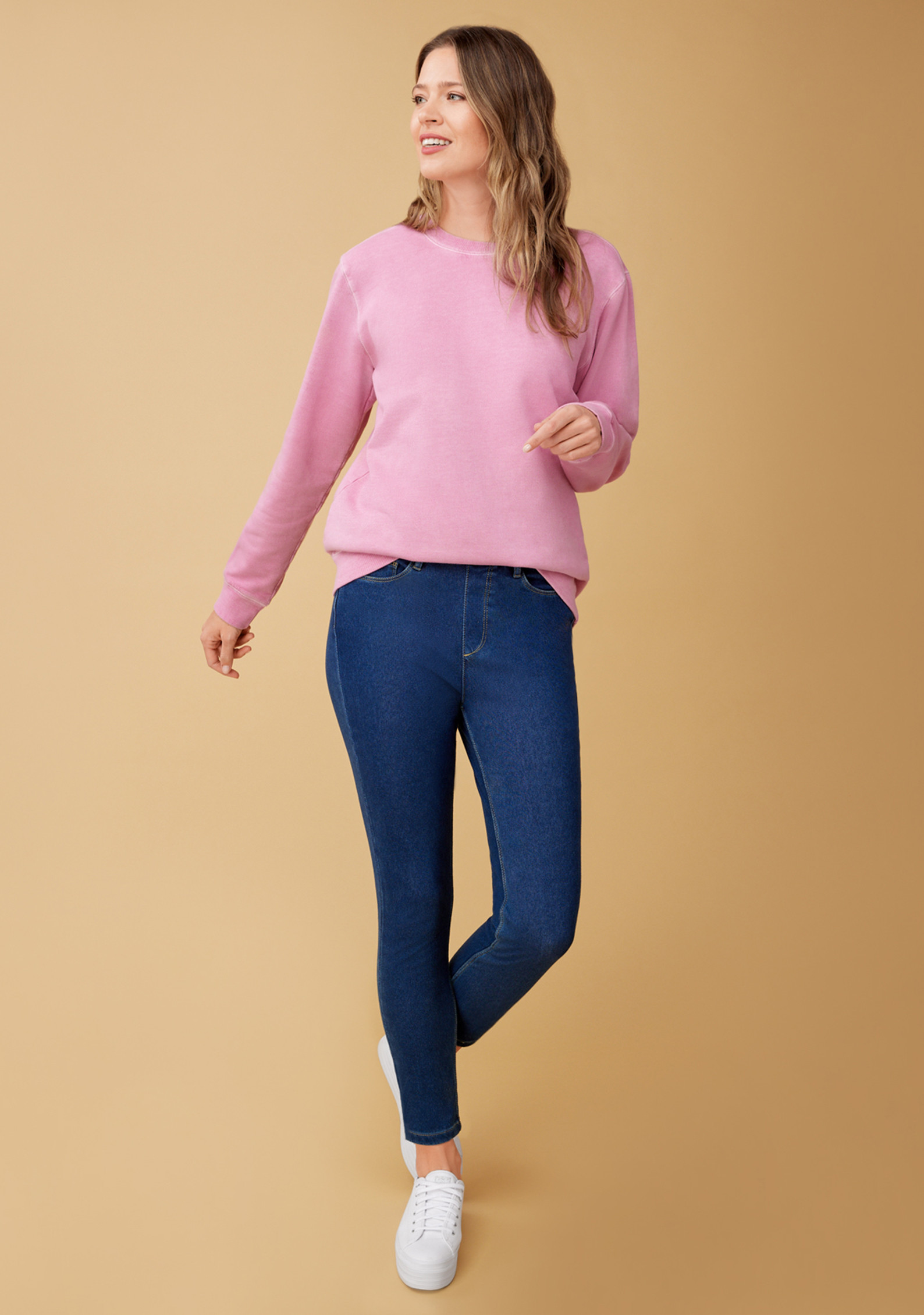 Garment Dye Sweatshirt Full Body Hot House Pink