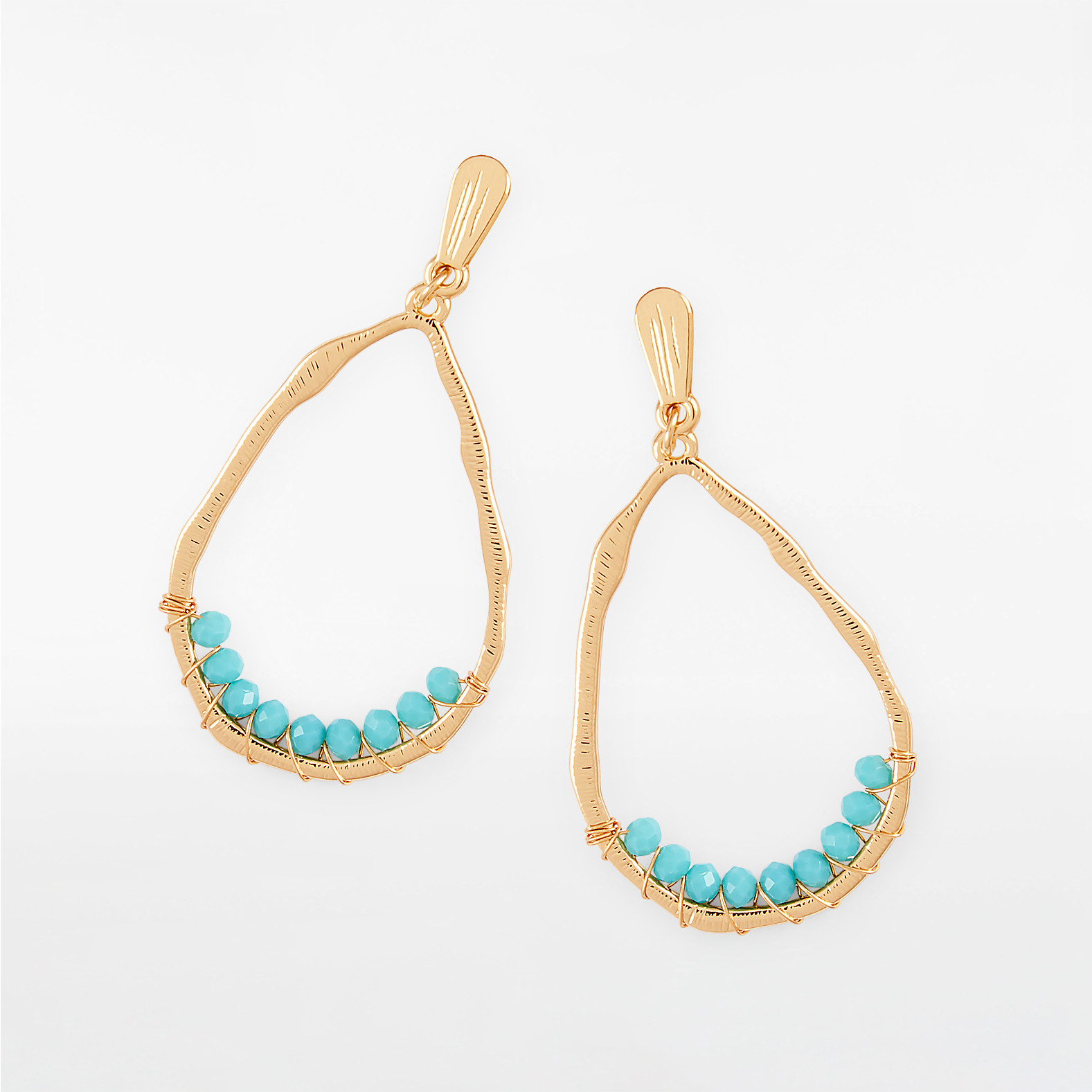 Open Teardrop Beaded Earrings