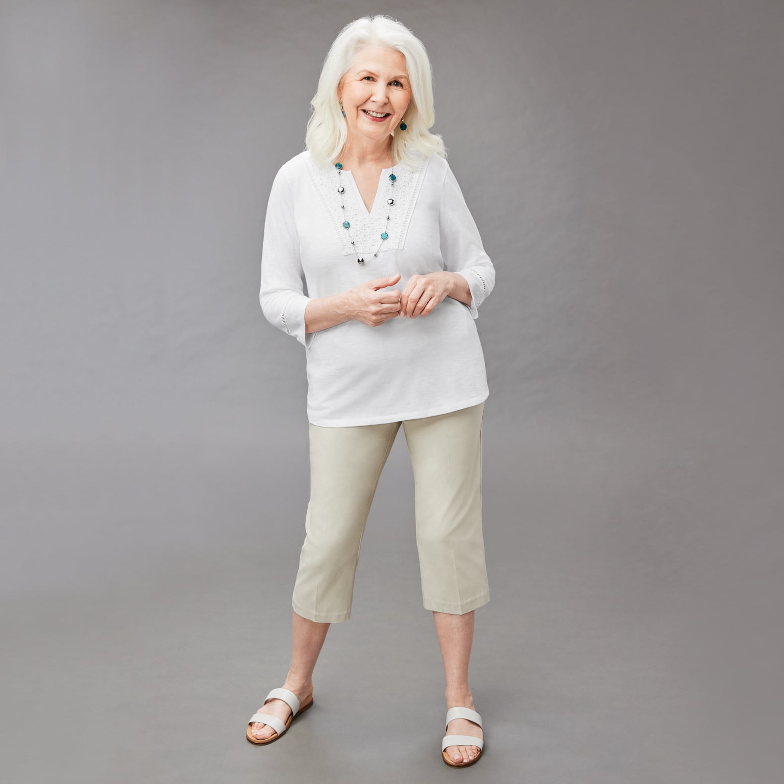 Eyelet Yoke Tee