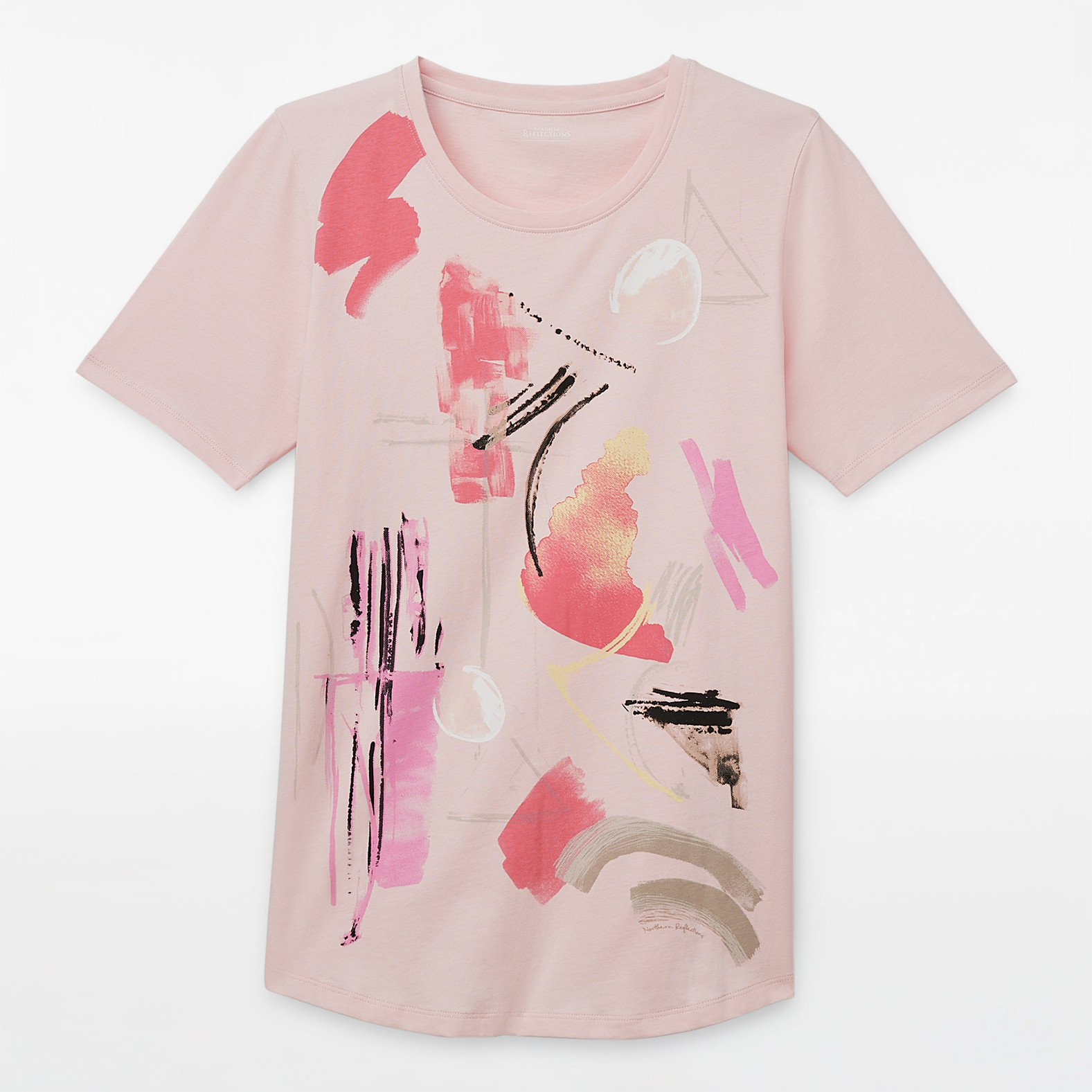 Semi Fit Abstract Print Tee