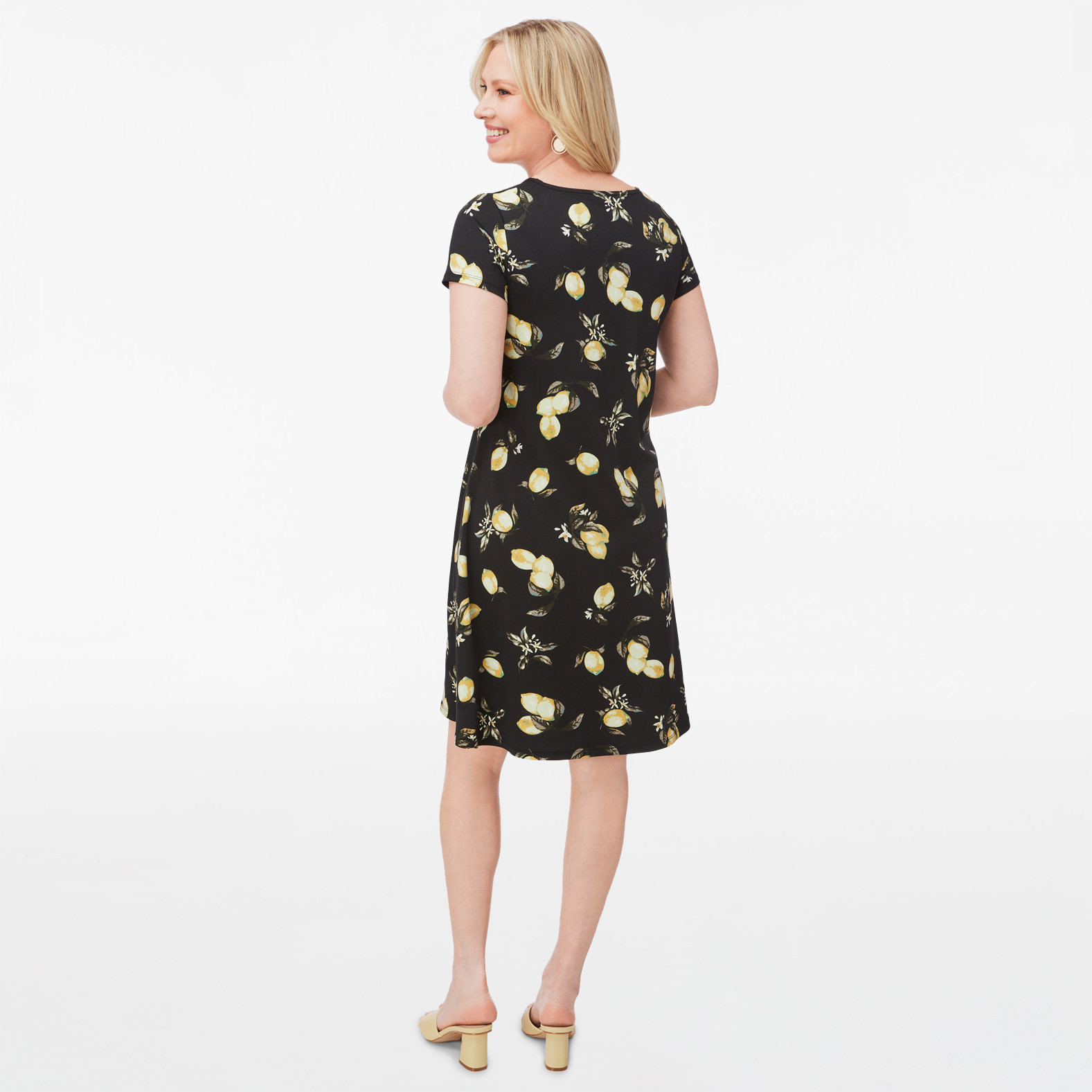 Swing Dress in Lemon Print