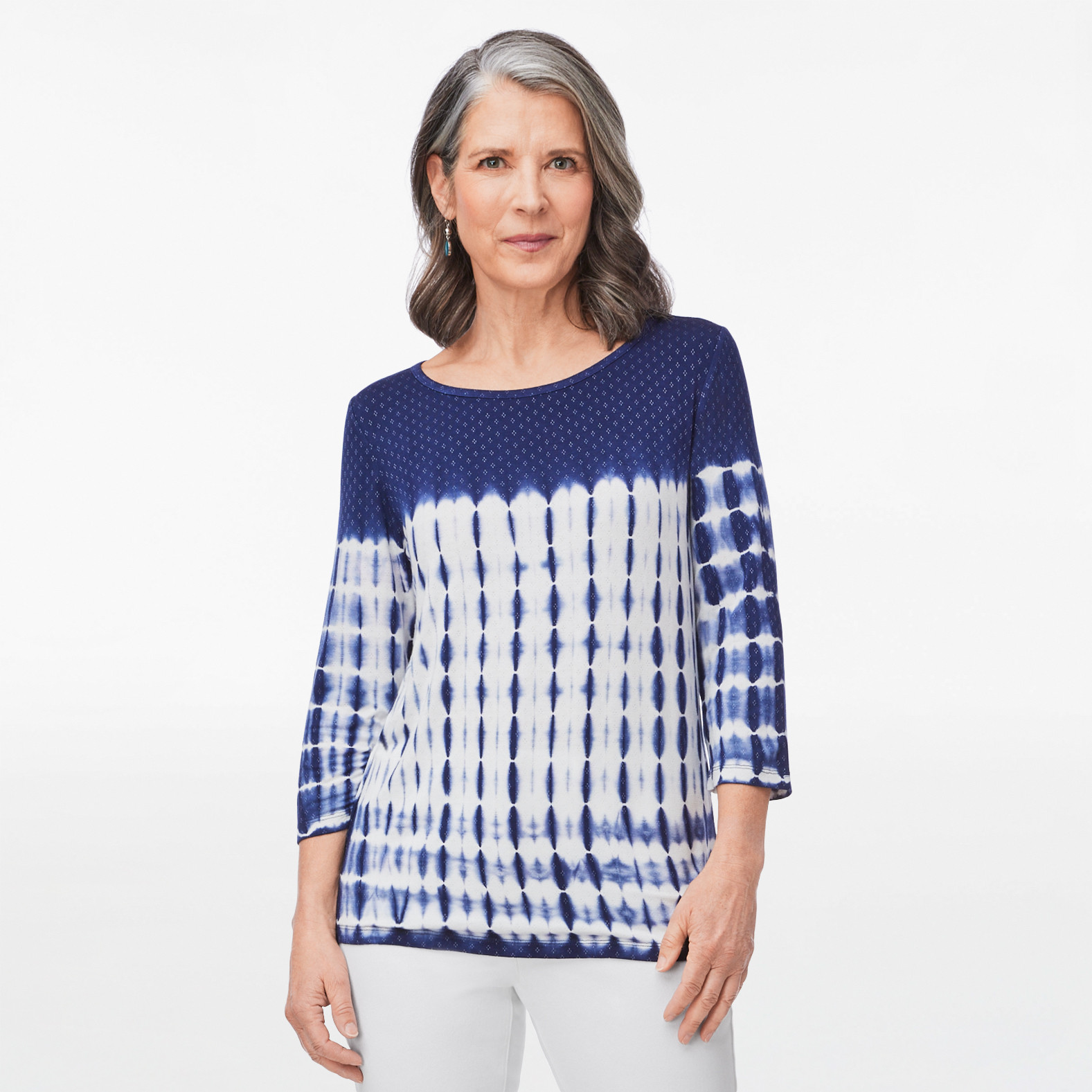 Tie Dye Boat Neck Top