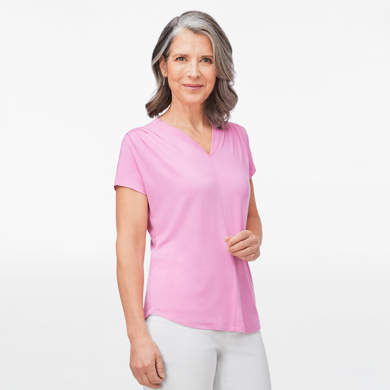 V Neck Drop Shoulder Top