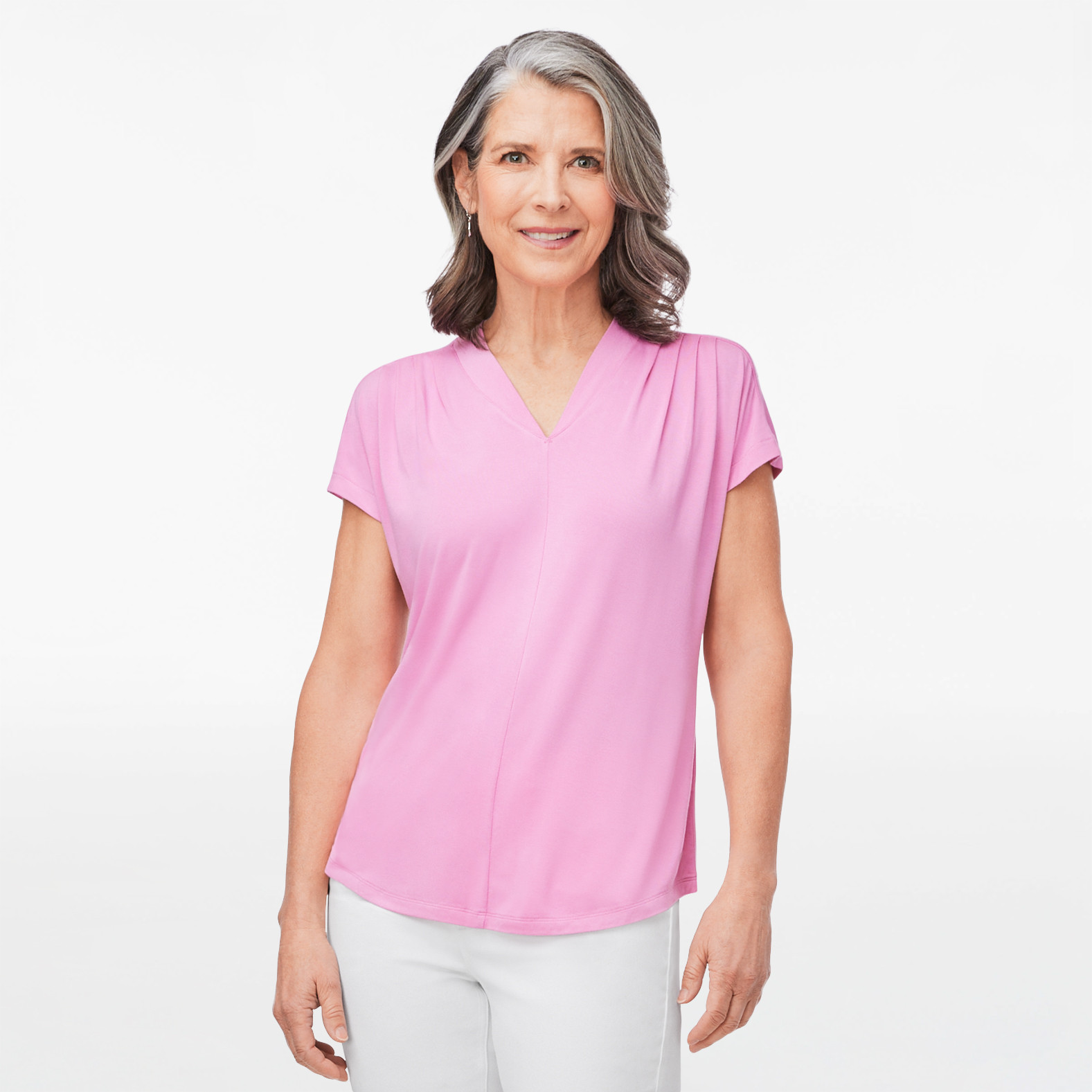 V Neck Drop Shoulder Top