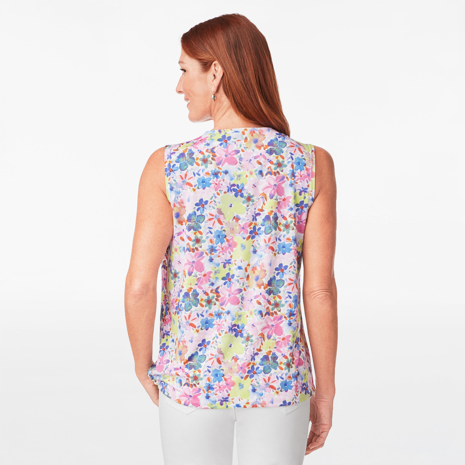 Floral Print Cut Out Top
