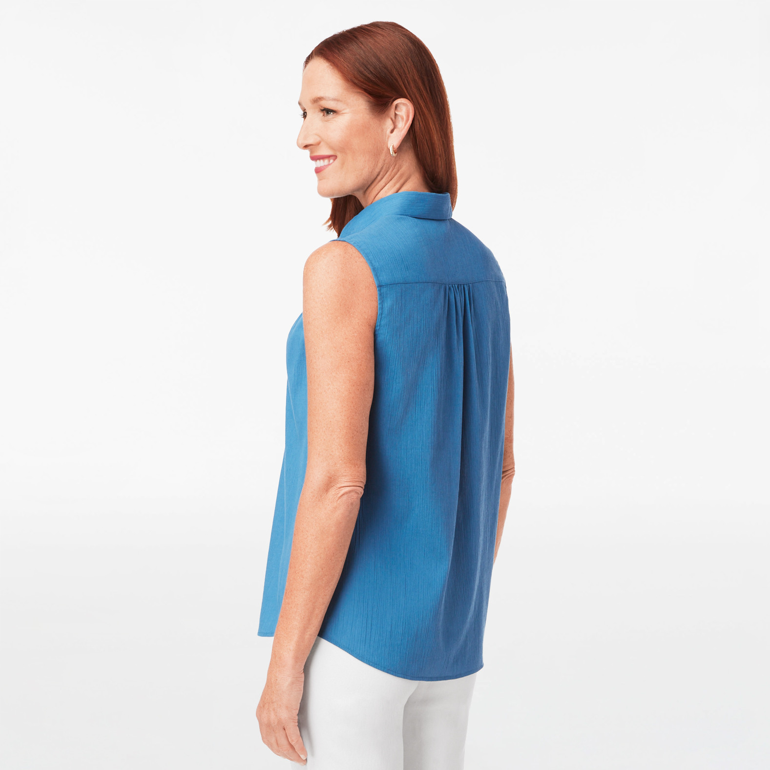 Lace Yoke Sleeveless Shirt