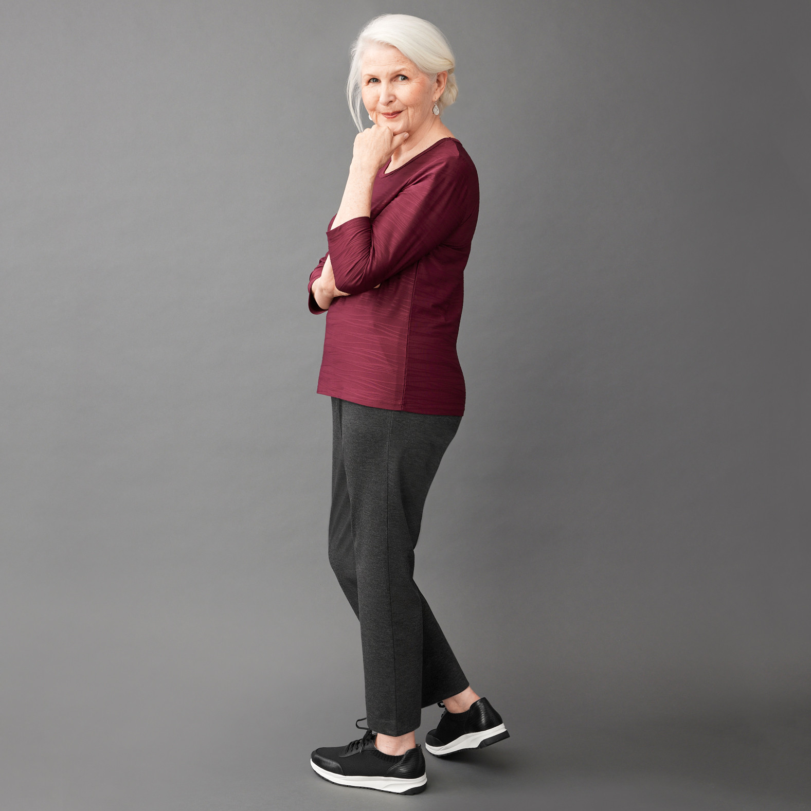 Petite - Textured Top Full Body