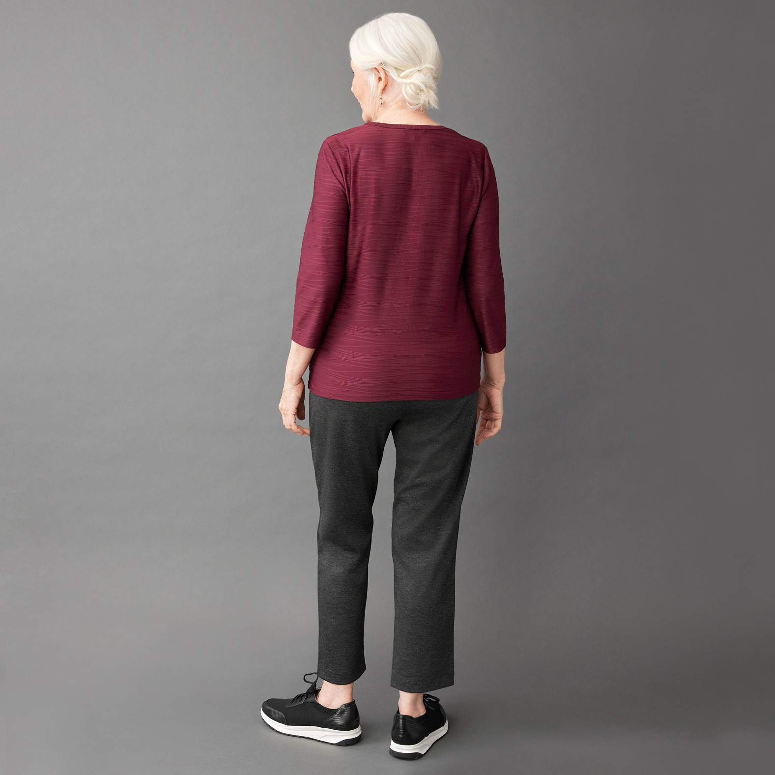 Petite - Textured Top Back View