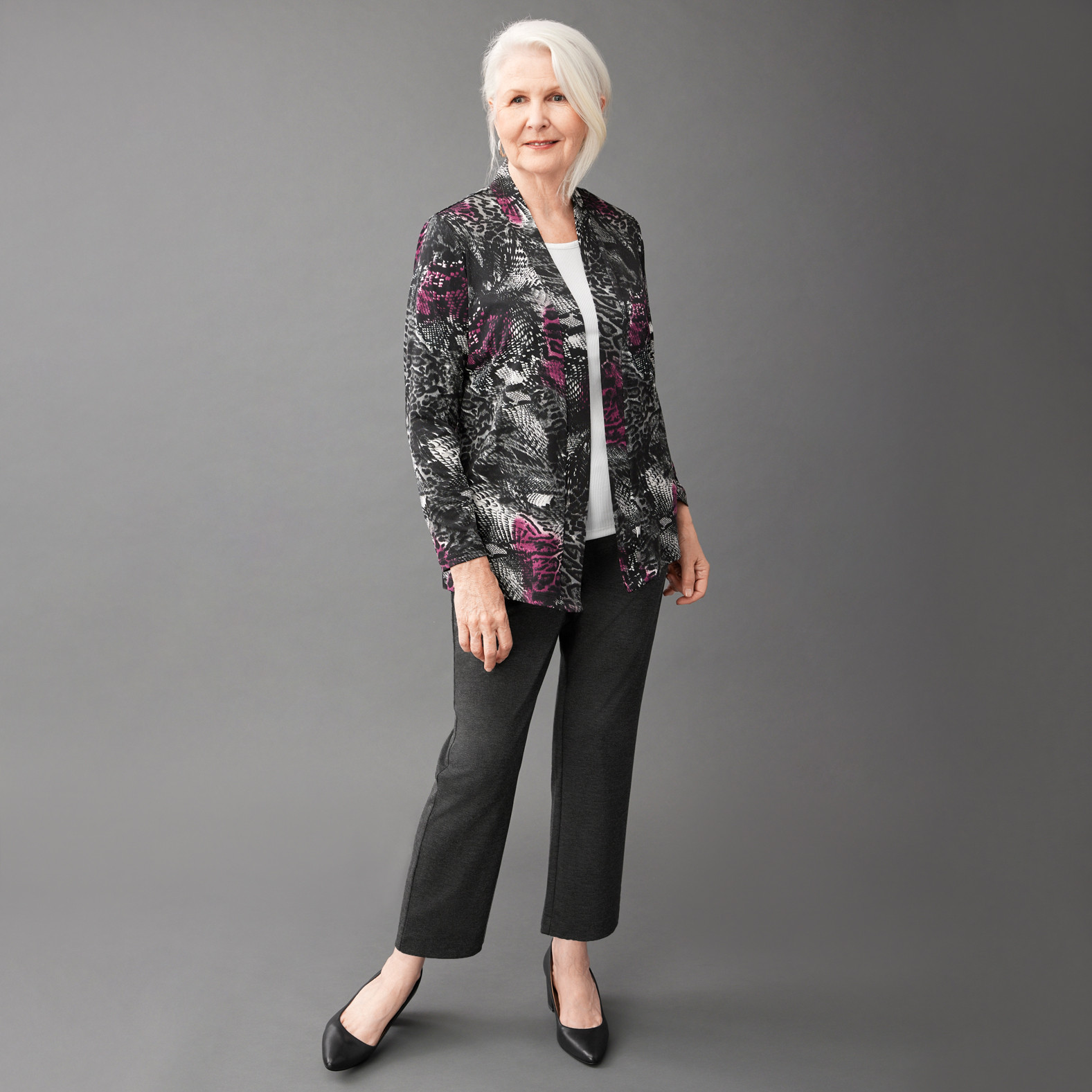 Petite- Animal Print Cardigan