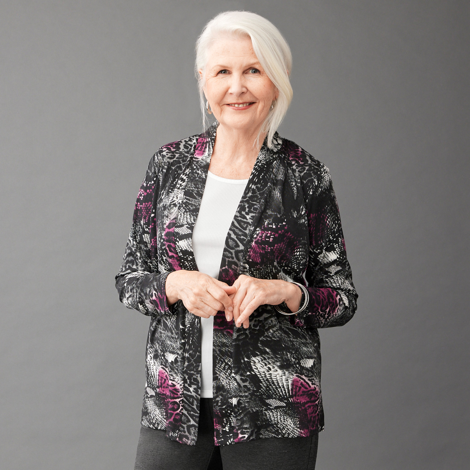 Petite- Animal Print Cardigan