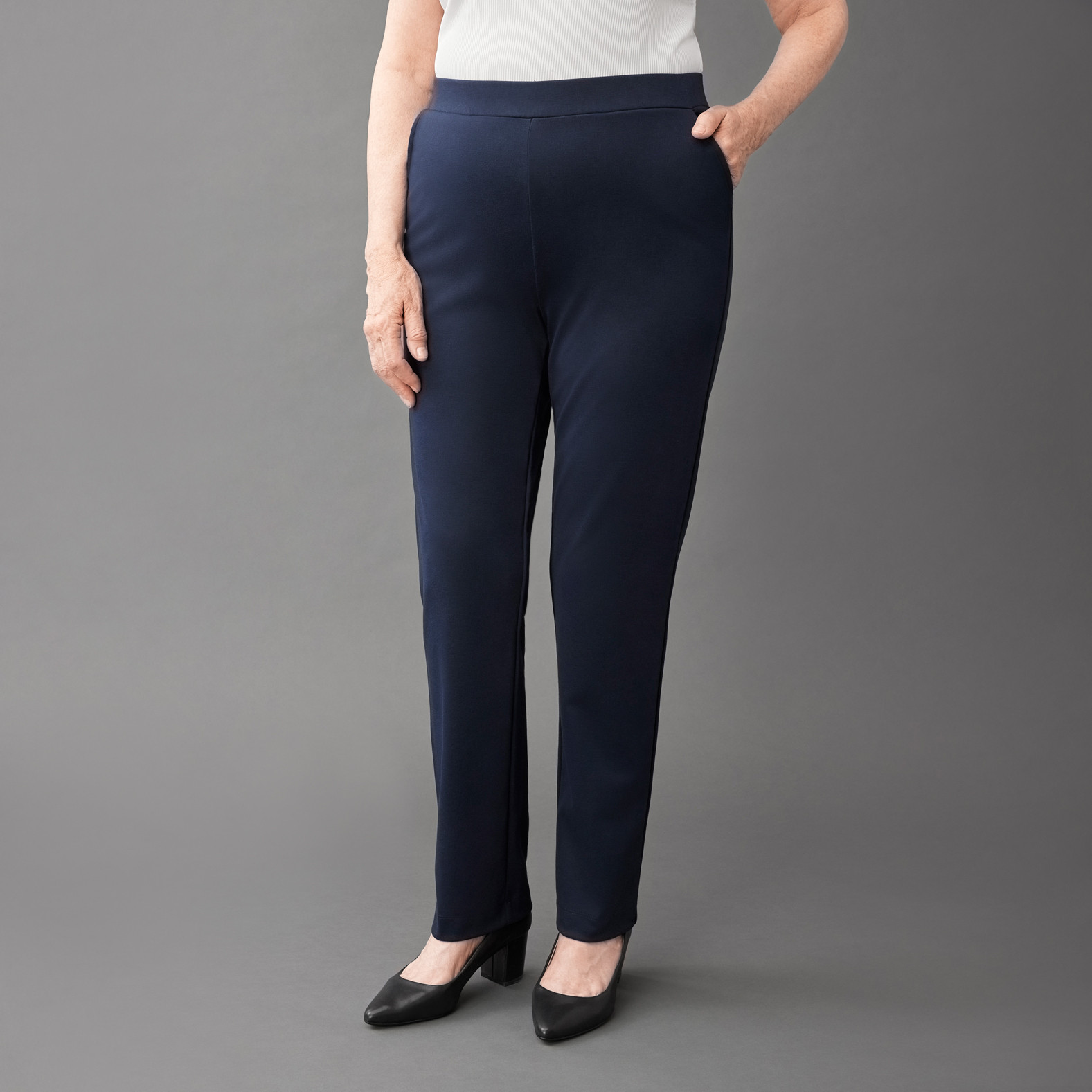 Soft Knit Pull on Pant Front View