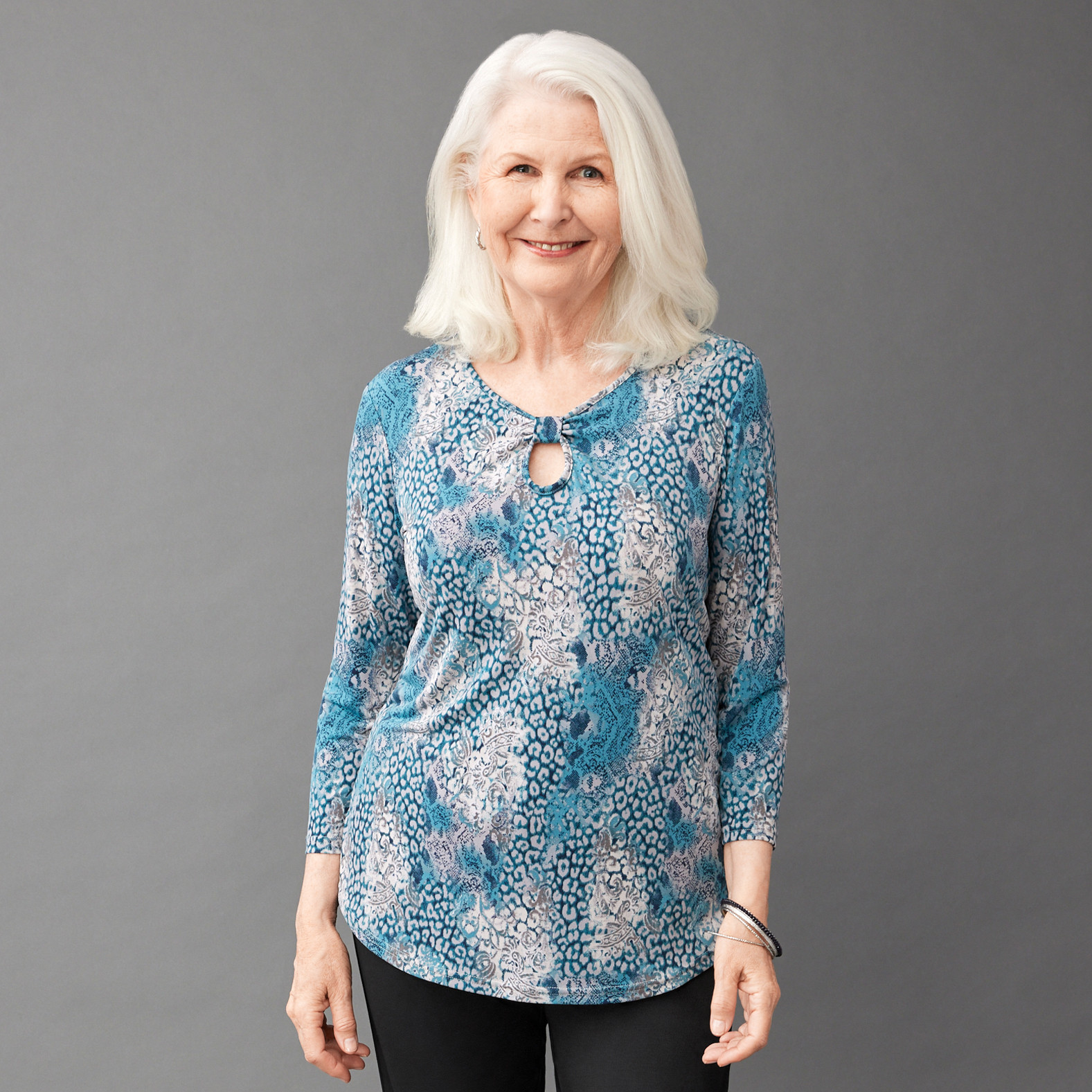 Printed Tie Knot Detail Blouse