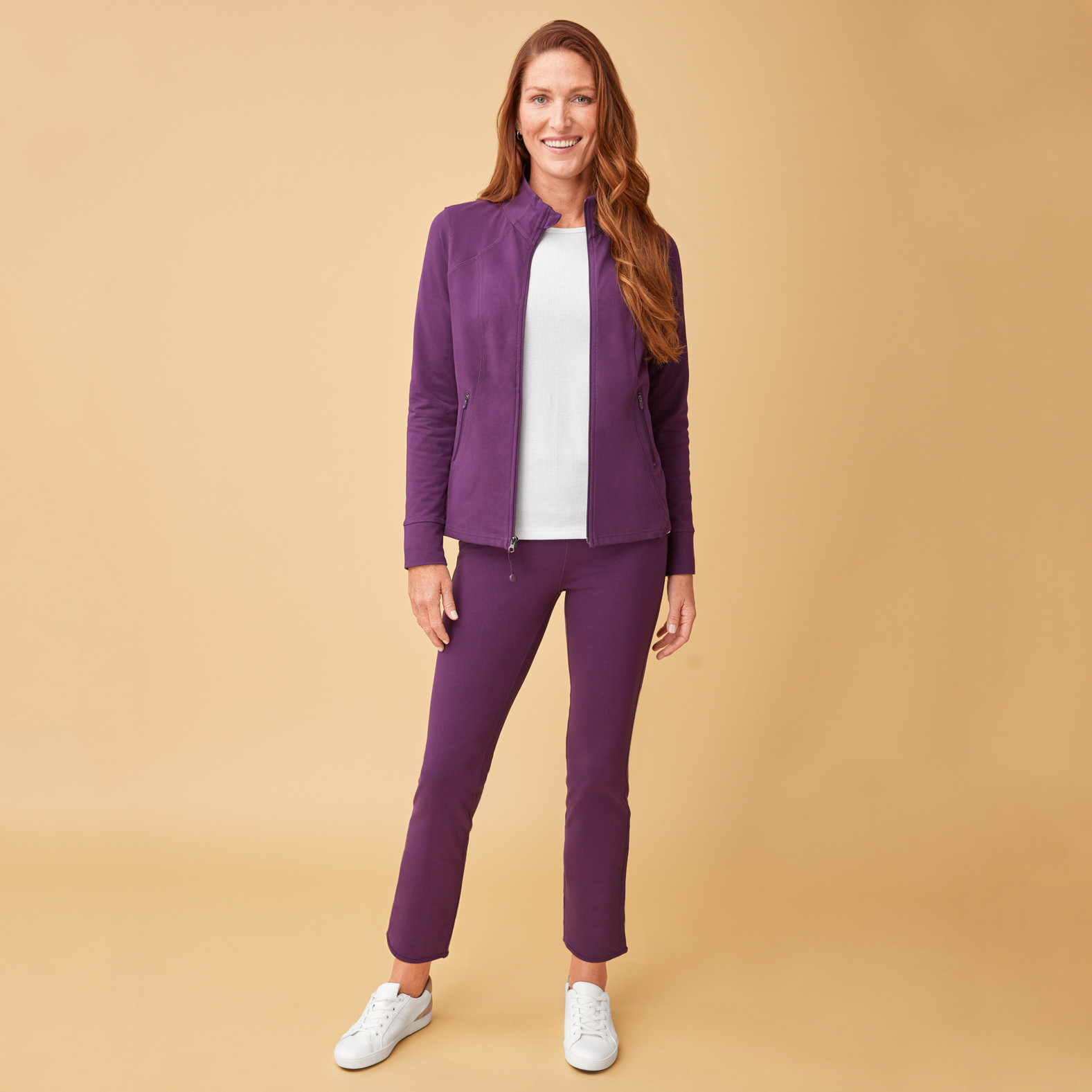 Soft Knit Active Stretch Pant purple full body 2