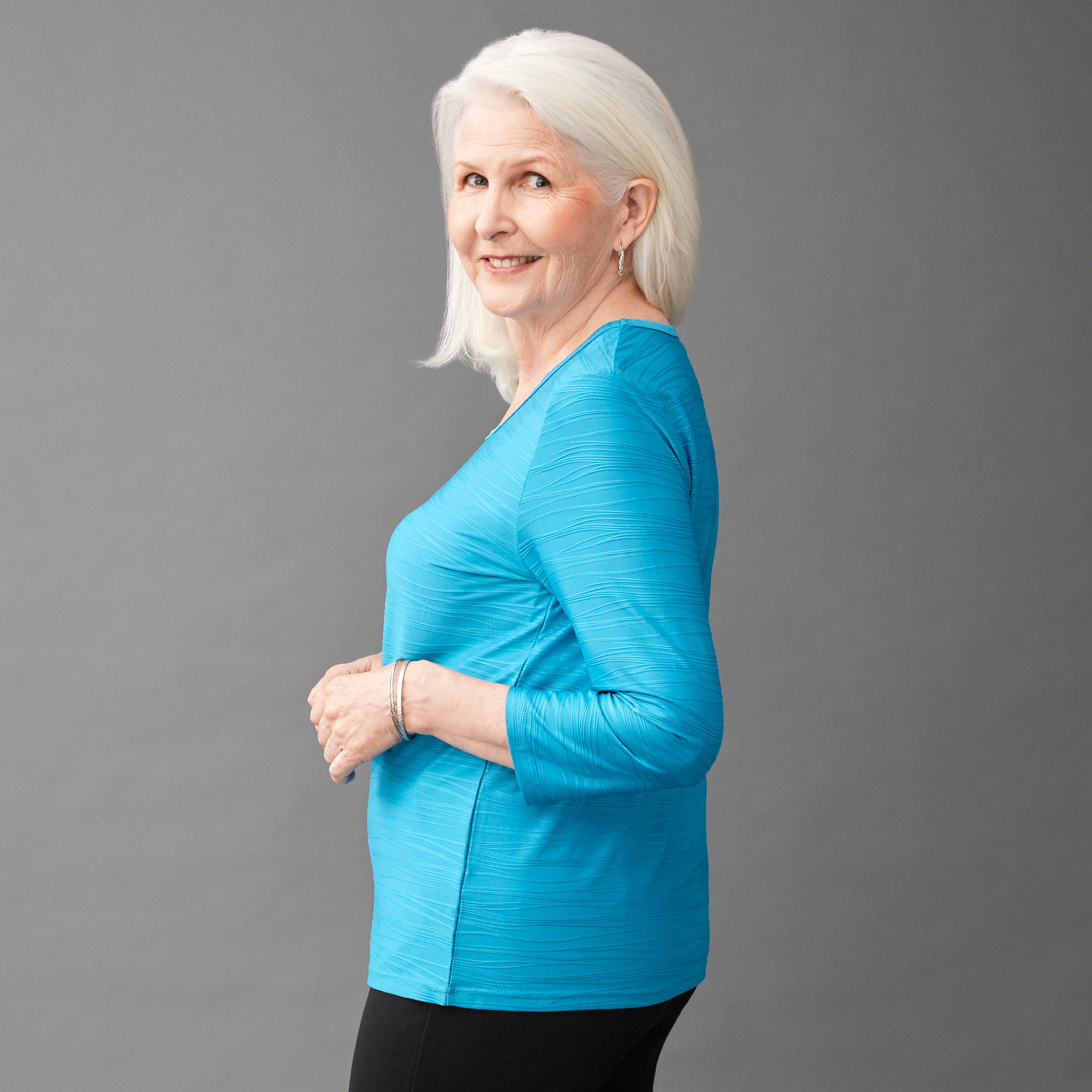 3/4 Sleeve Textured Top