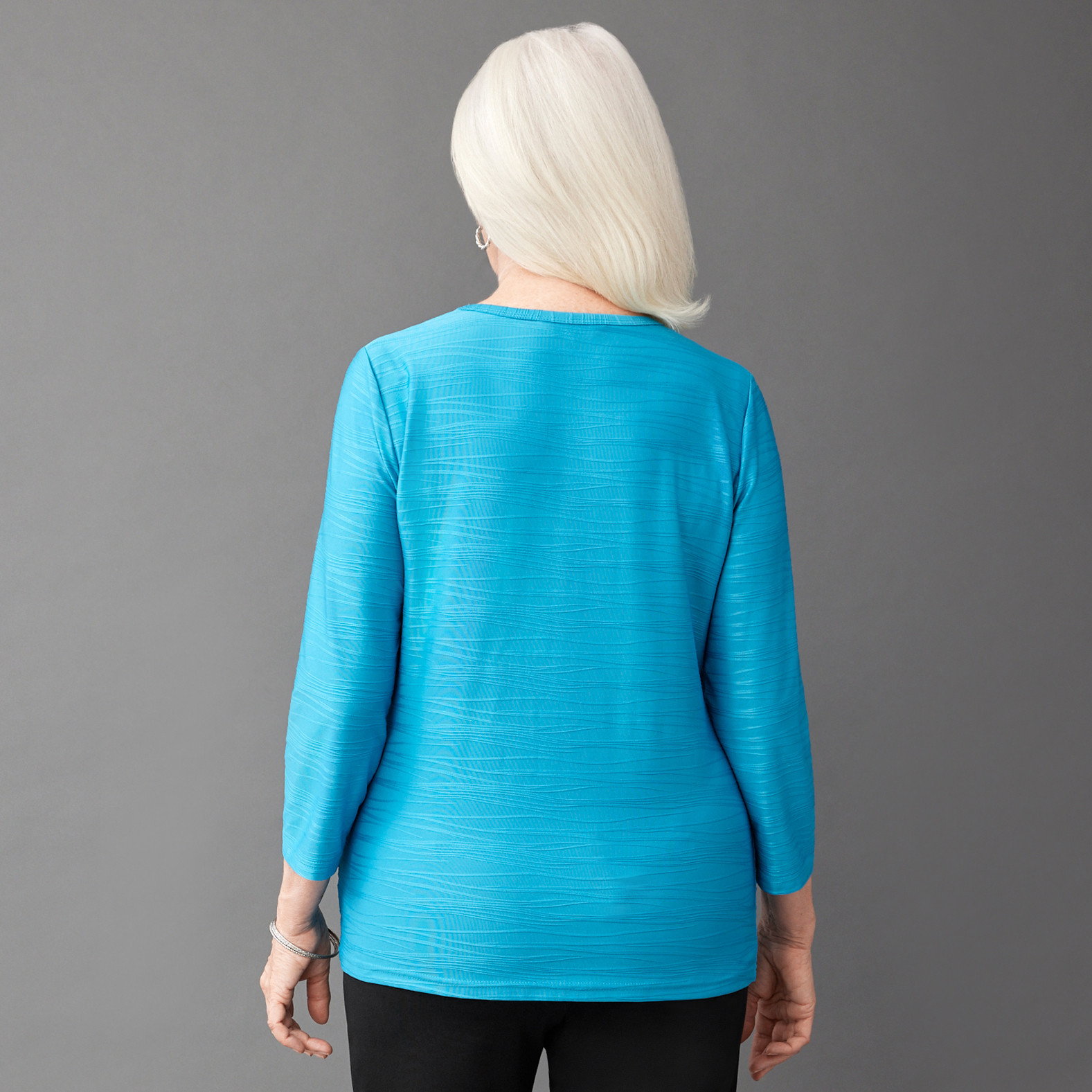 3/4 Sleeve Textured Top