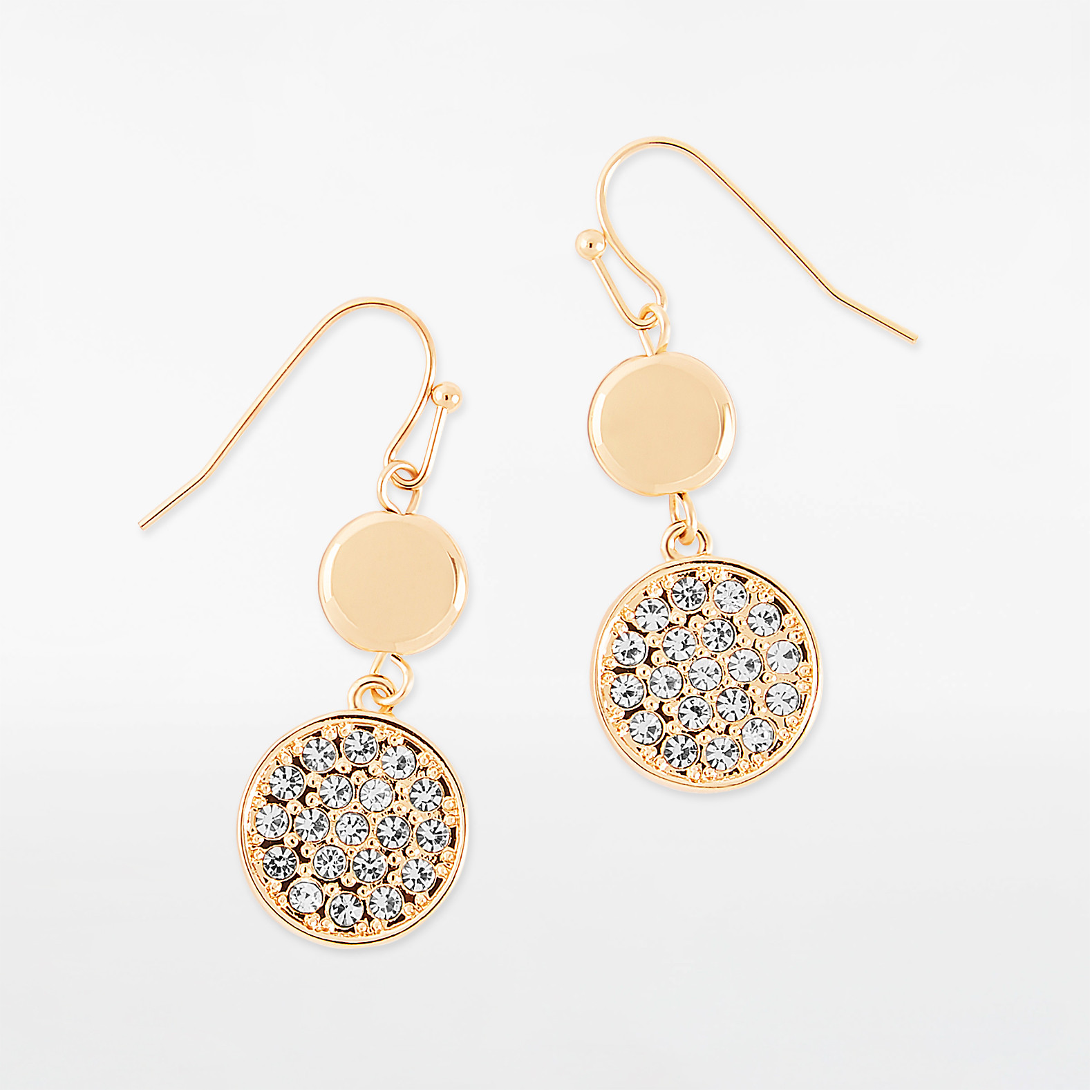 Double Drop Earrings with Crystal