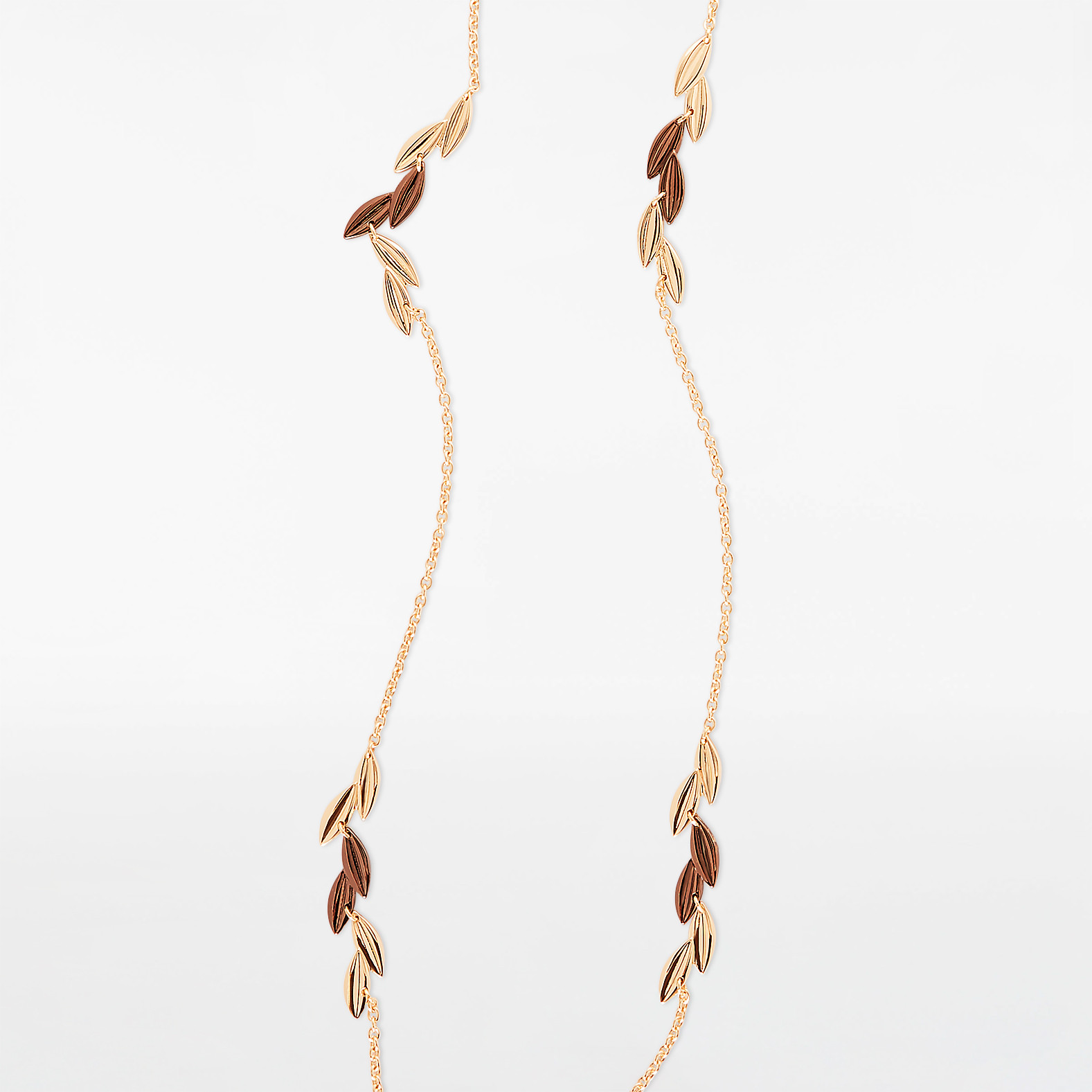 Long Station Leaf Necklace