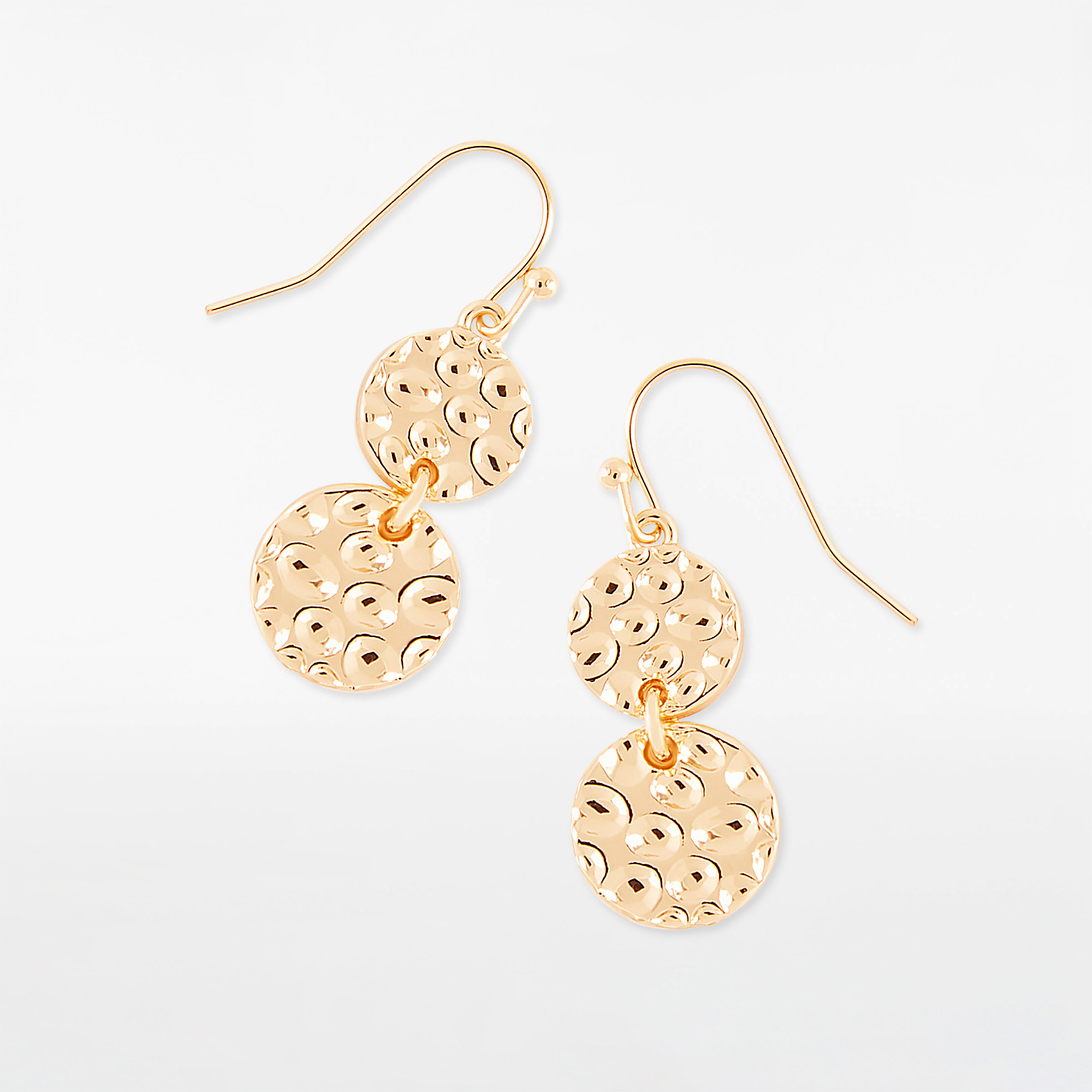 Textured Circle Drop Earrings