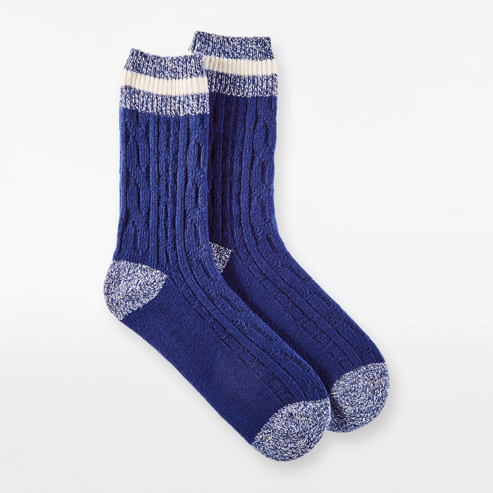 Two Pack Ultra Soft Boot Socks - Blue