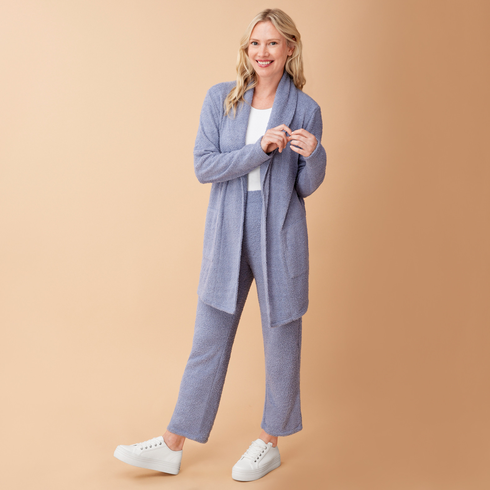 Boucle Loungewear Cardigan Full Body