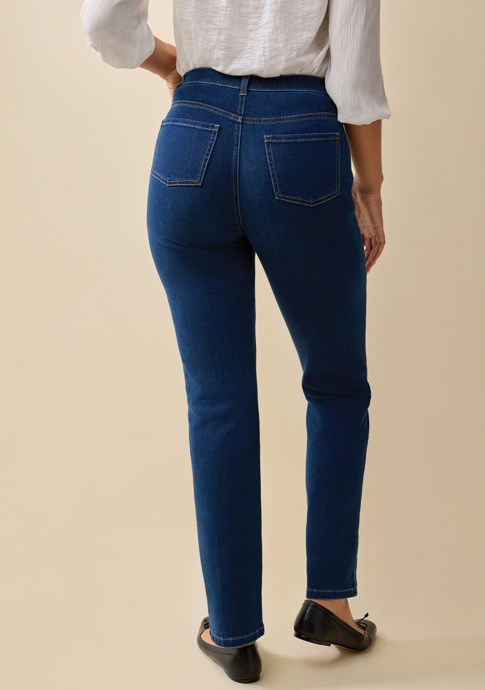 Curvy Essential Jean - Medium Wash Back View