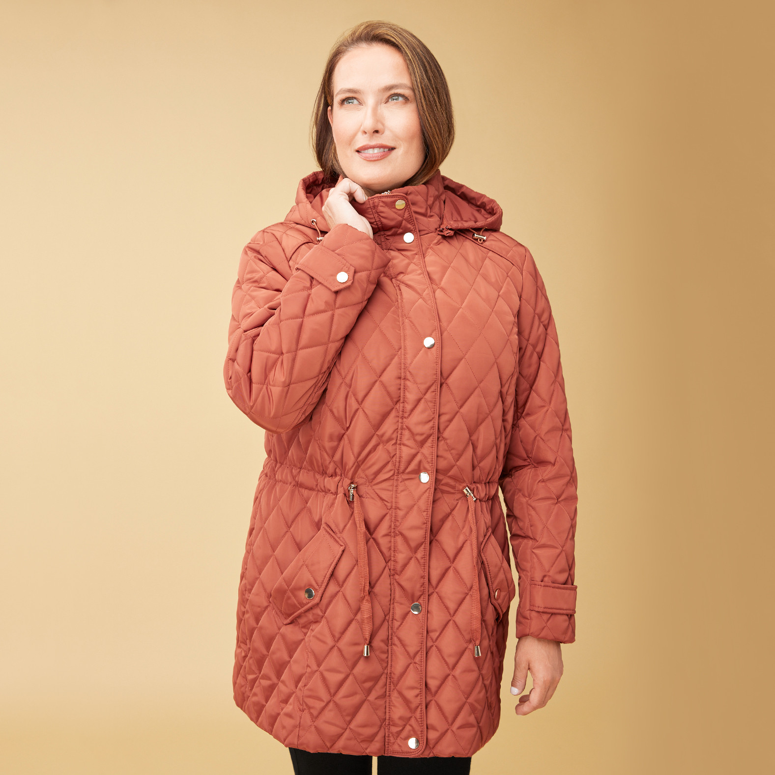 Diamond Quilted Hooded Jacket