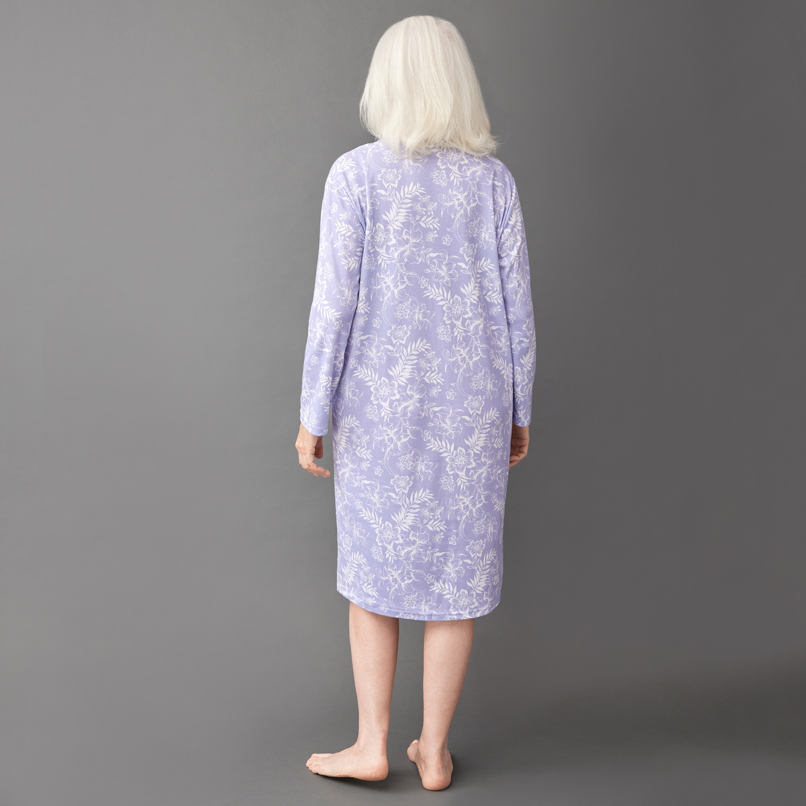 Floral Picot Edge Nightgown back view