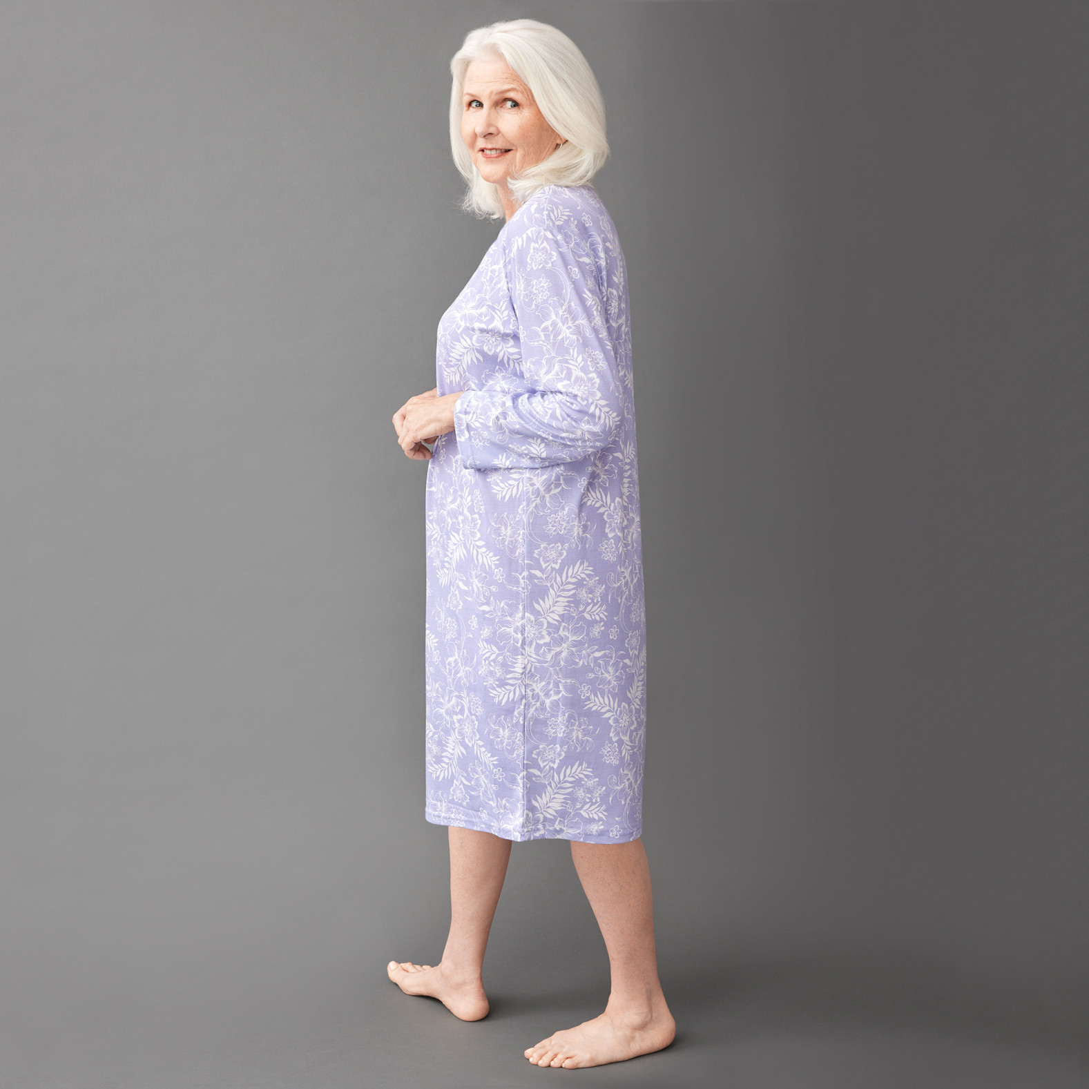 Floral Picot Edge Nightgown side view 2
