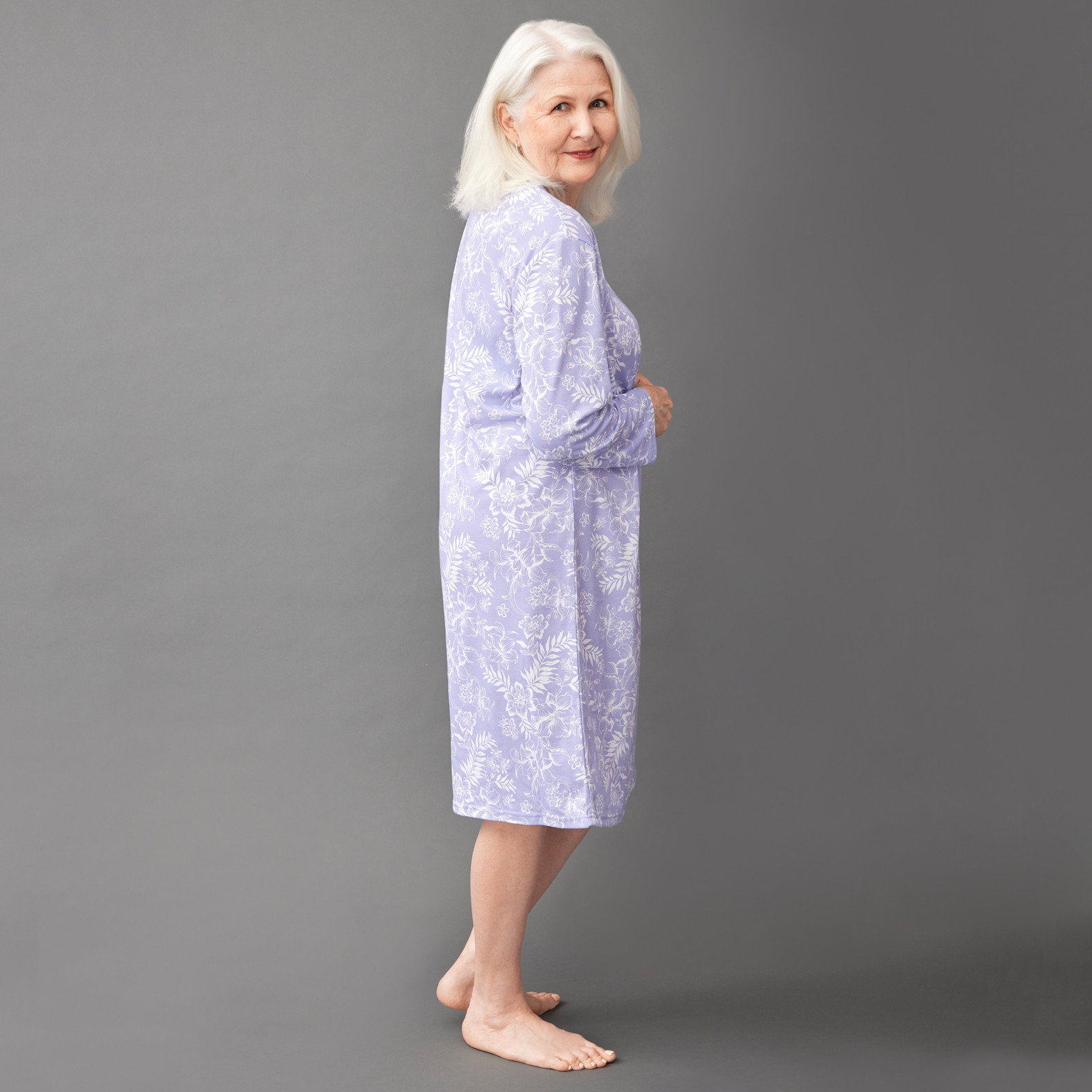 Floral Picot Edge Nightgown side view