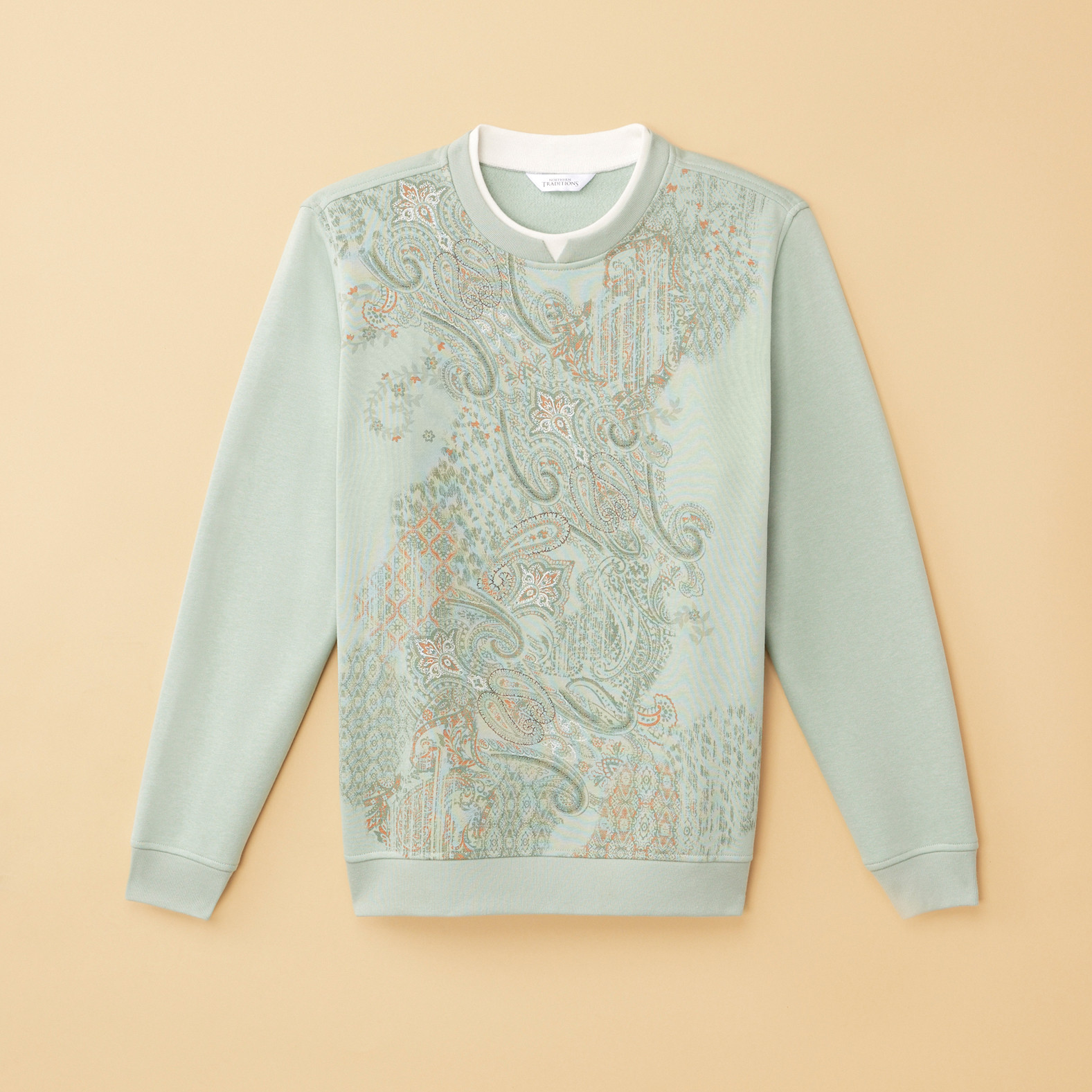 Paisley Print Fleece Sweatshirt