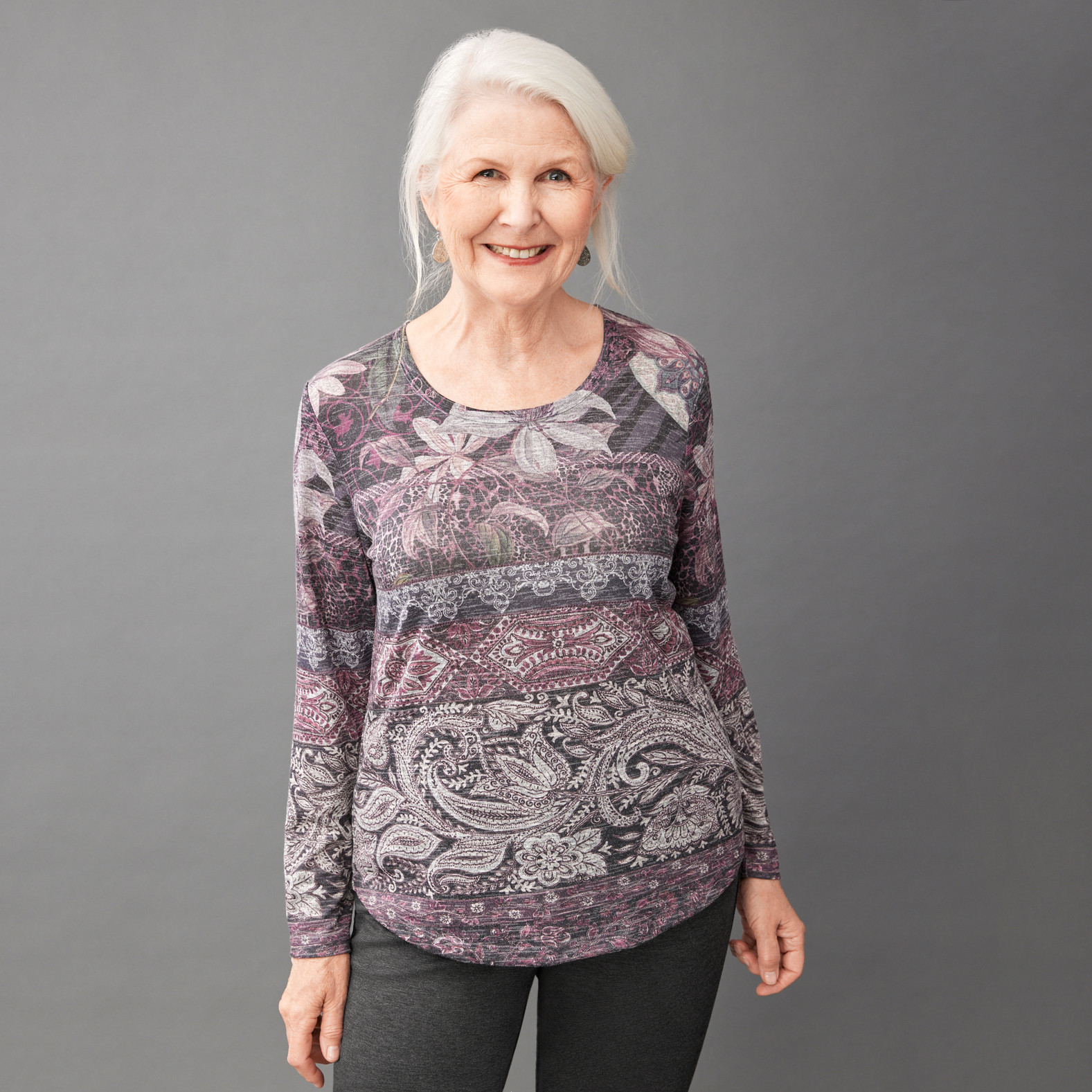 Petite - Long Sleeve Sublimation Top front view