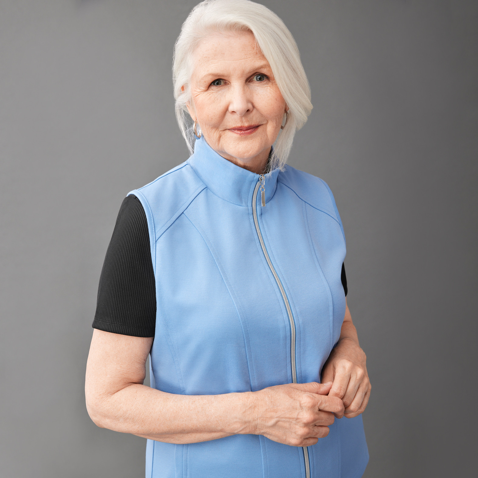 Petite - Zip Front Active Vest Close up
