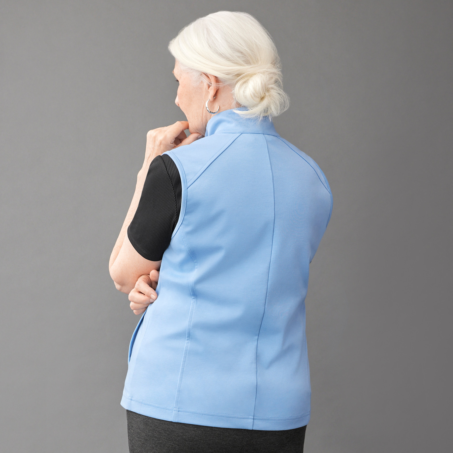Petite - Zip Front Active Vest Back View