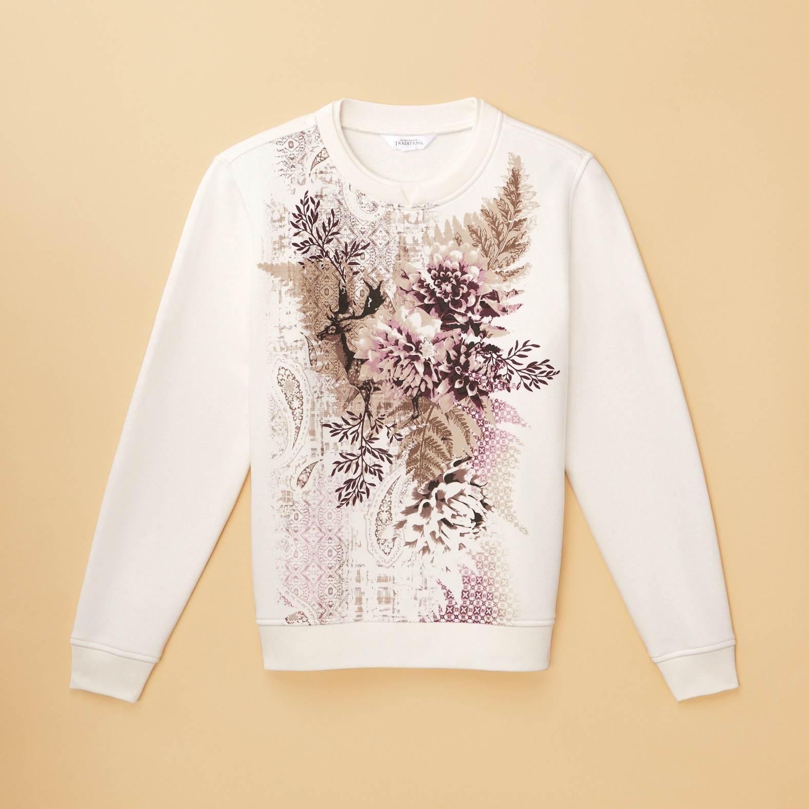 Petite - Floral Fleece Sweatshirt
