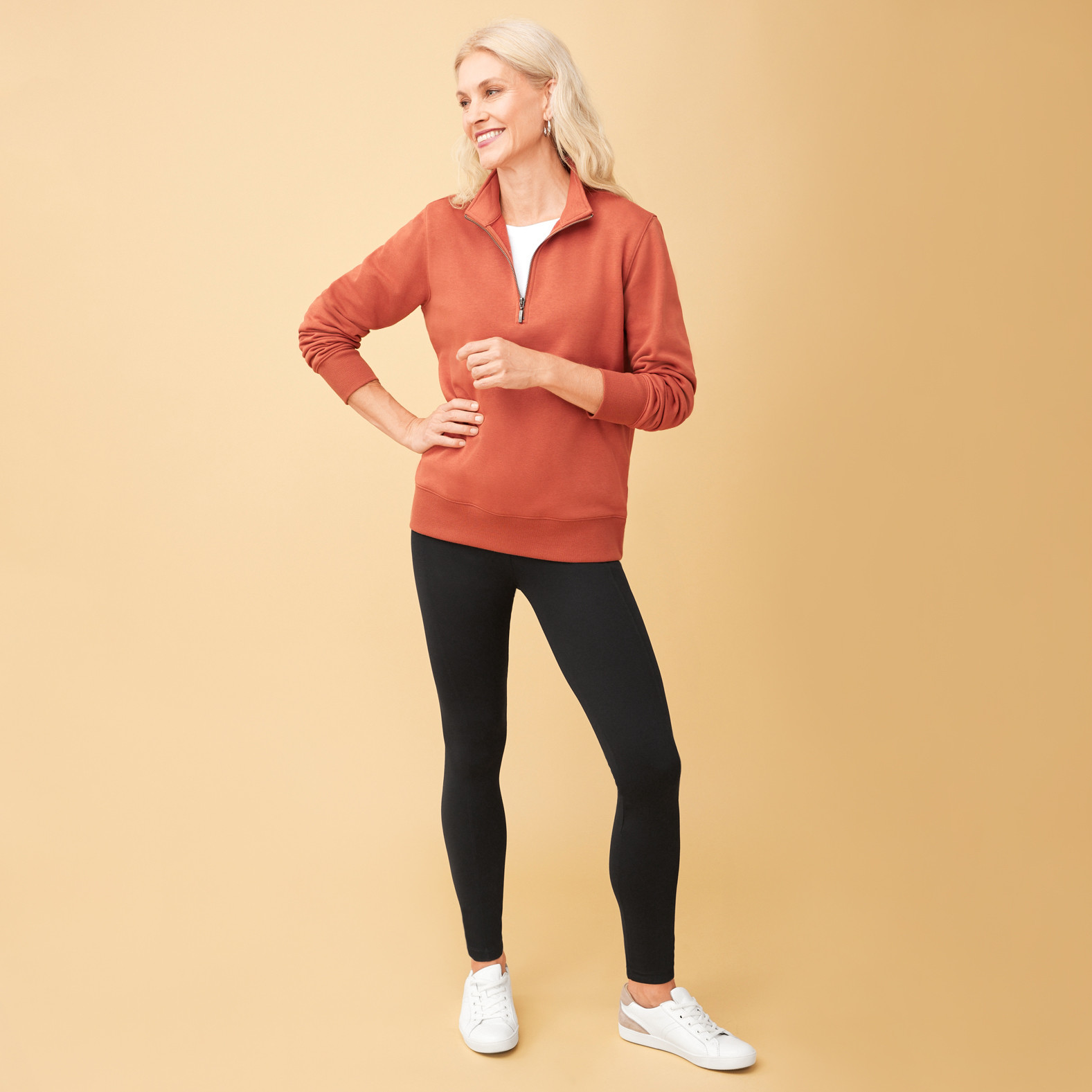 Quarter Zip Jersey Pullover full body copper