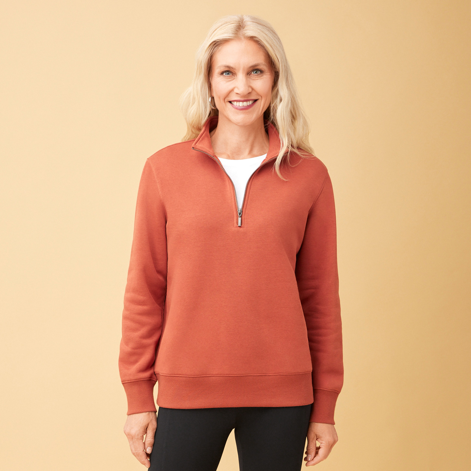 Quarter Zip Jersey Pullover copper