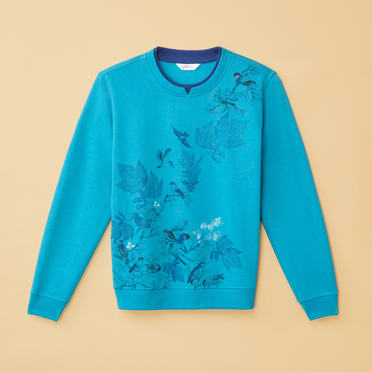 Petite - Relaxed Notch Neck Sweatshirt