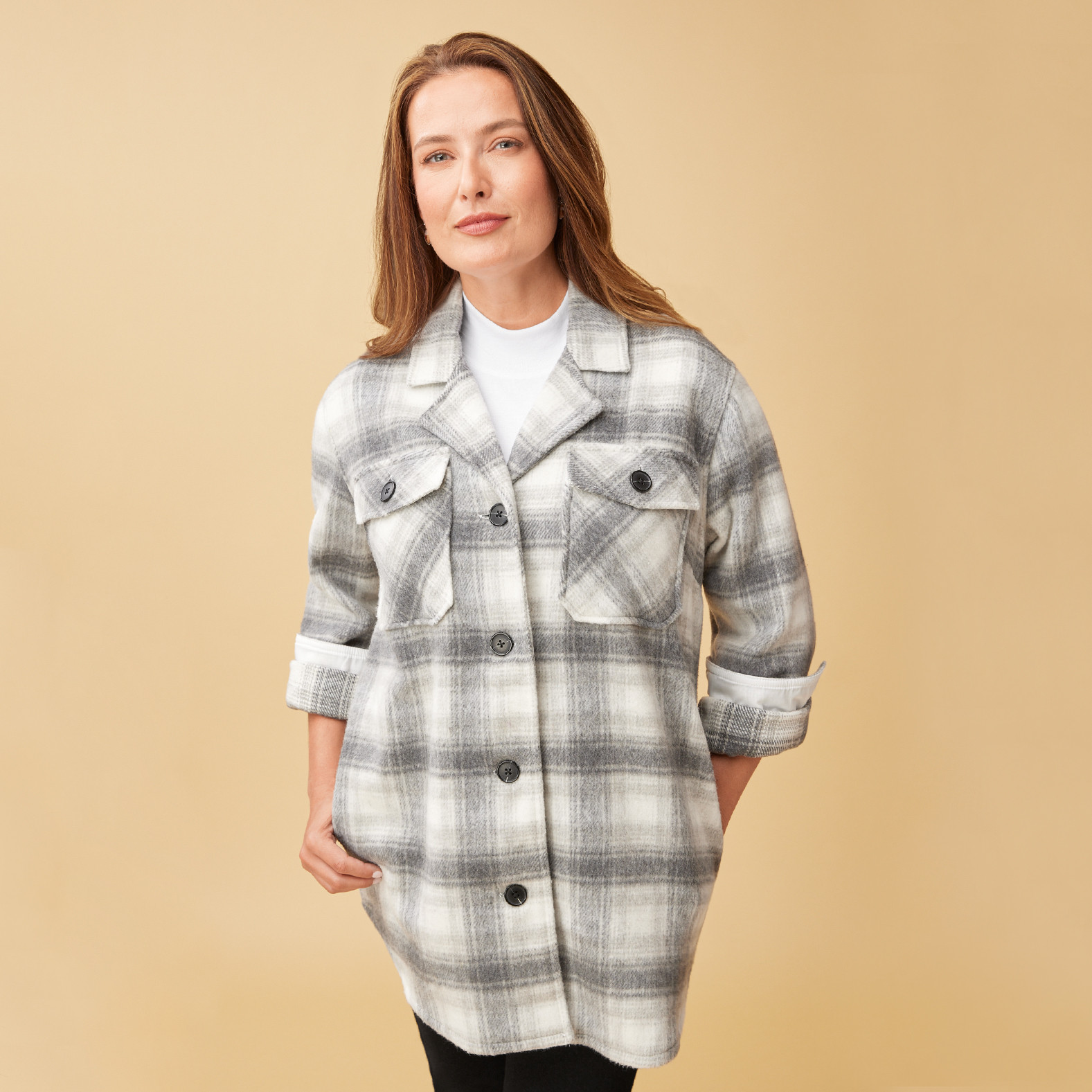 Relaxed Ombre Long Shacket