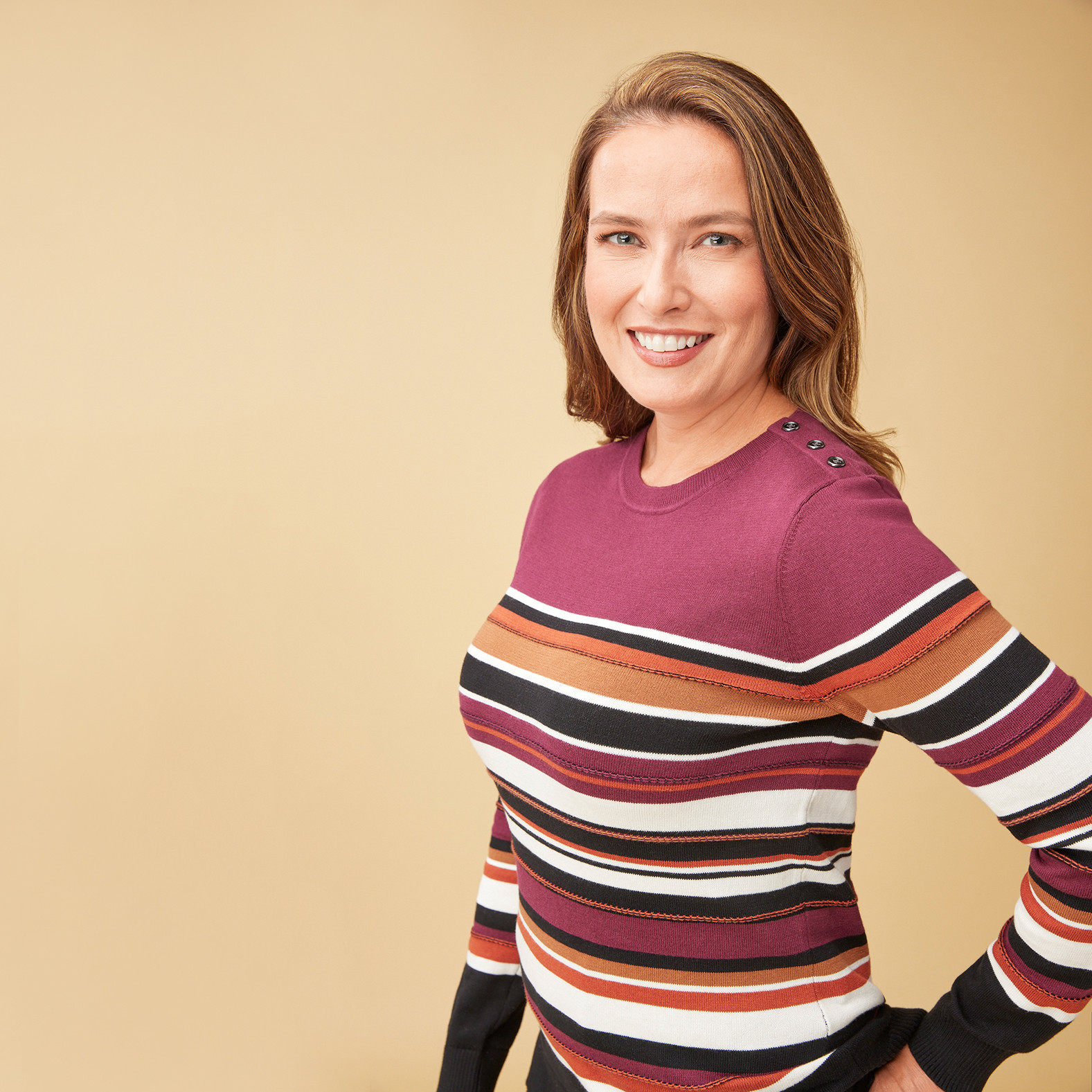 Striped Pullover Sweater Side View