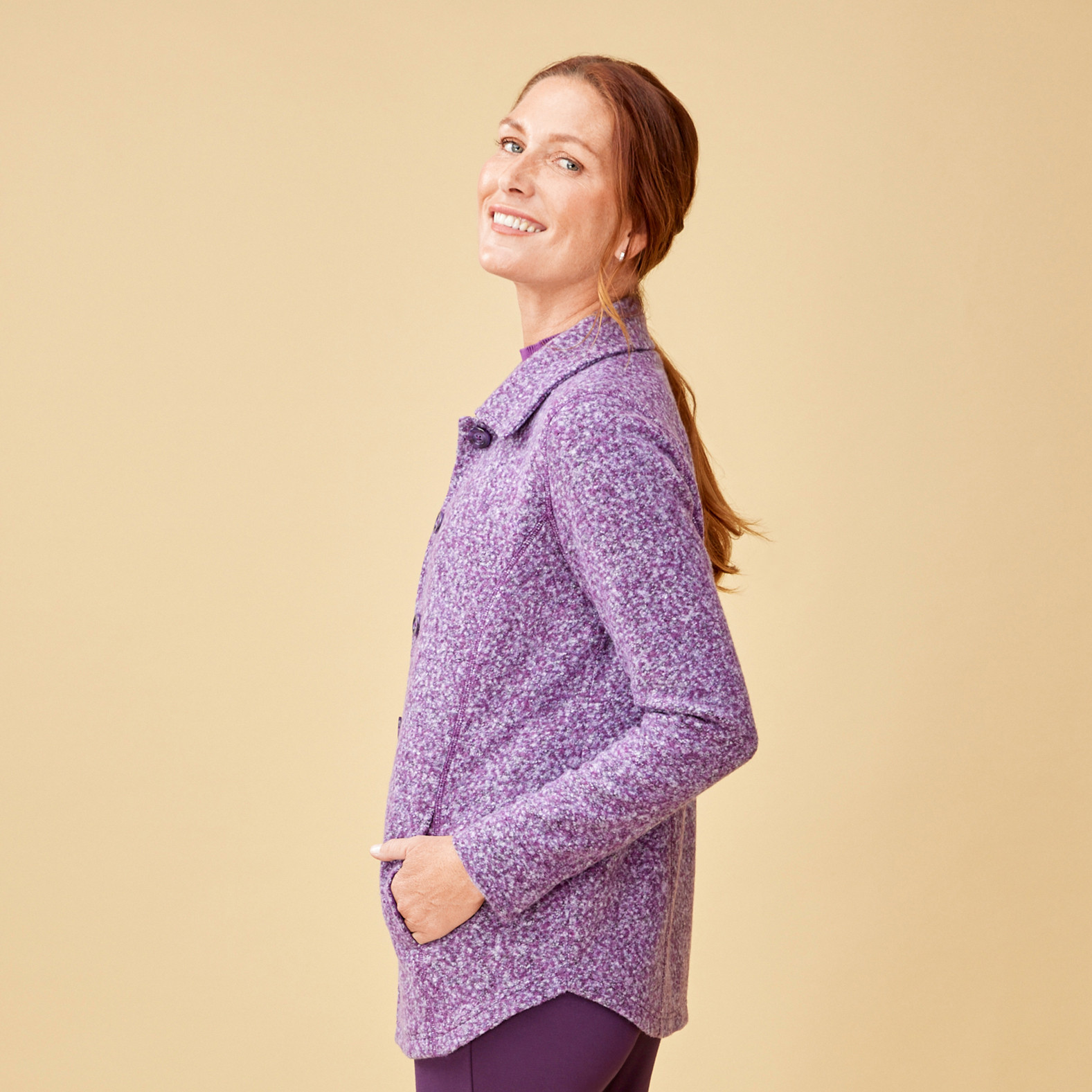 Women's Boucle Button Jacket